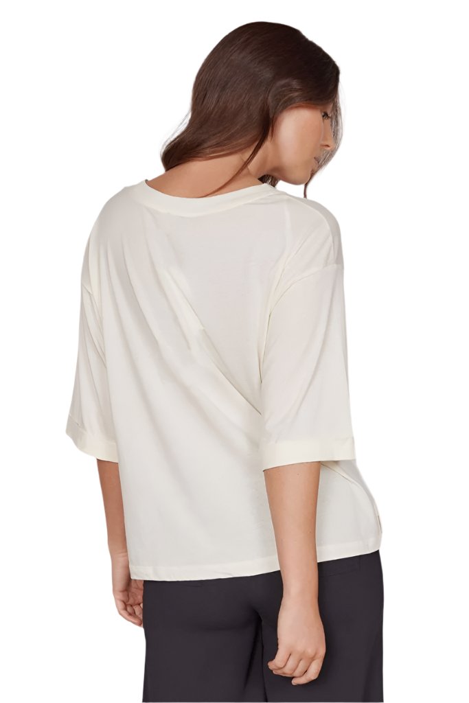 Gabi Cream Classic Oversized T-Shirt-1