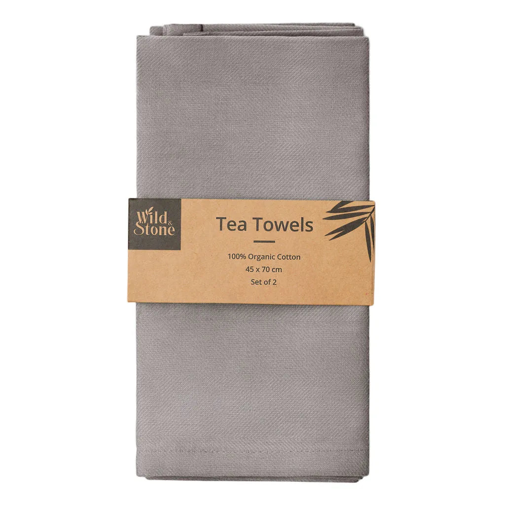 Wild And Stone Organic Cotton Tea Towels - Herringbone Weave - Set of 2 Home & Garden > Linens & Bedding > Towels > Kitchen Towels > Cotton Tea Towels > Organic Cotton Tea Towels emmy-jane-boutique.myshopify.com
