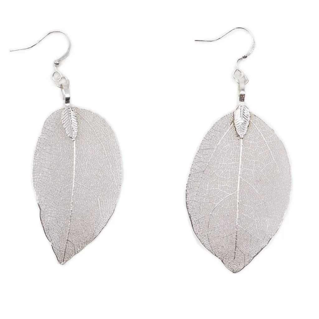 Ancient Wisdom Real Leaf Drop Earrings - Bravery Leaf - Gold Silver or Multi Coloured Clothing & Accessories > Jewellery & Watches > Earrings > Womens Earrings > Drop Earrings > Real Leaf Drop Earrings emmy-jane-boutique.myshopify.com