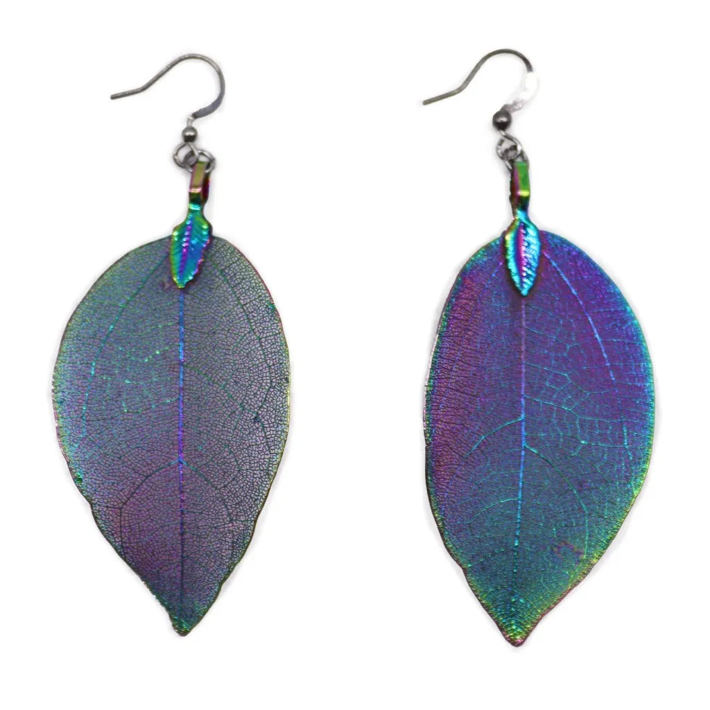 Ancient Wisdom Real Leaf Drop Earrings - Bravery Leaf - Gold Silver or Multi Coloured Clothing & Accessories > Jewellery & Watches > Earrings > Womens Earrings > Drop Earrings > Real Leaf Drop Earrings emmy-jane-boutique.myshopify.com