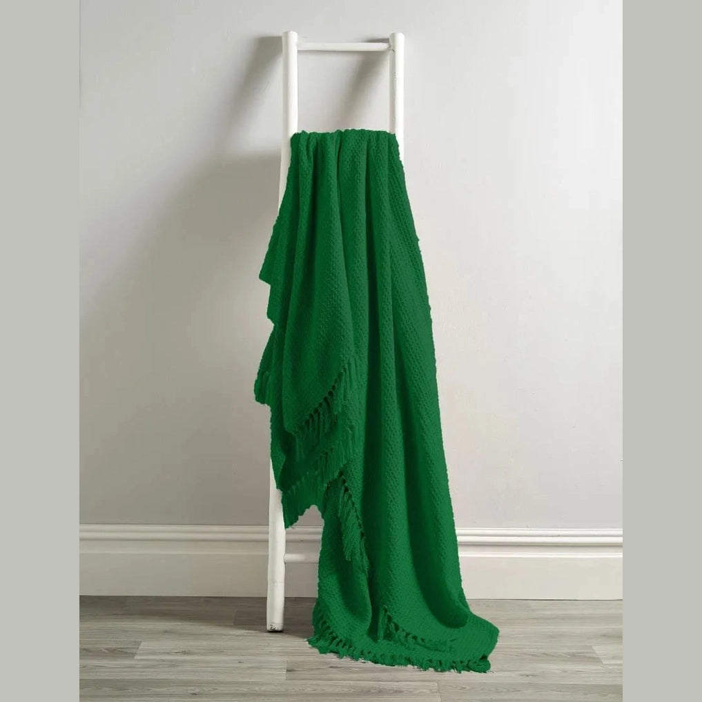 OLIVIA ROCCO Pure Indian Cotton Handwoven Throw Honeycomb Blanket 10 Colours Throw emmy-jane-boutique.myshopify.com