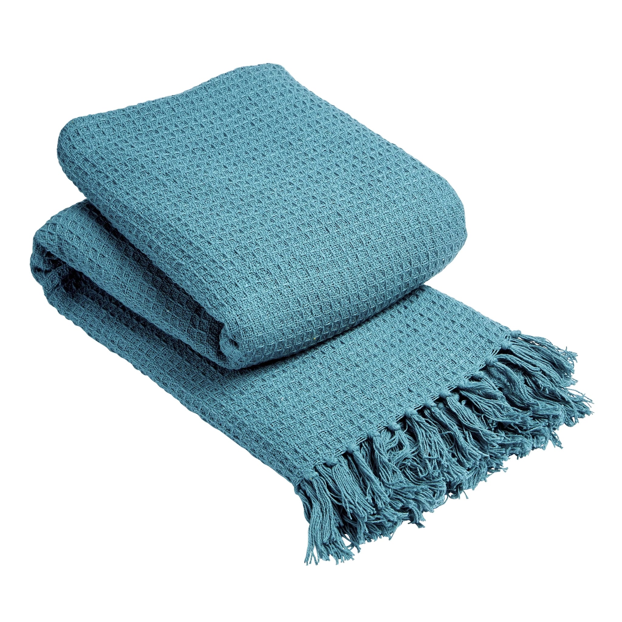 OLIVIA ROCCO Pure Indian Cotton Handwoven Throw Honeycomb Blanket 10 Colours Throw emmy-jane-boutique.myshopify.com