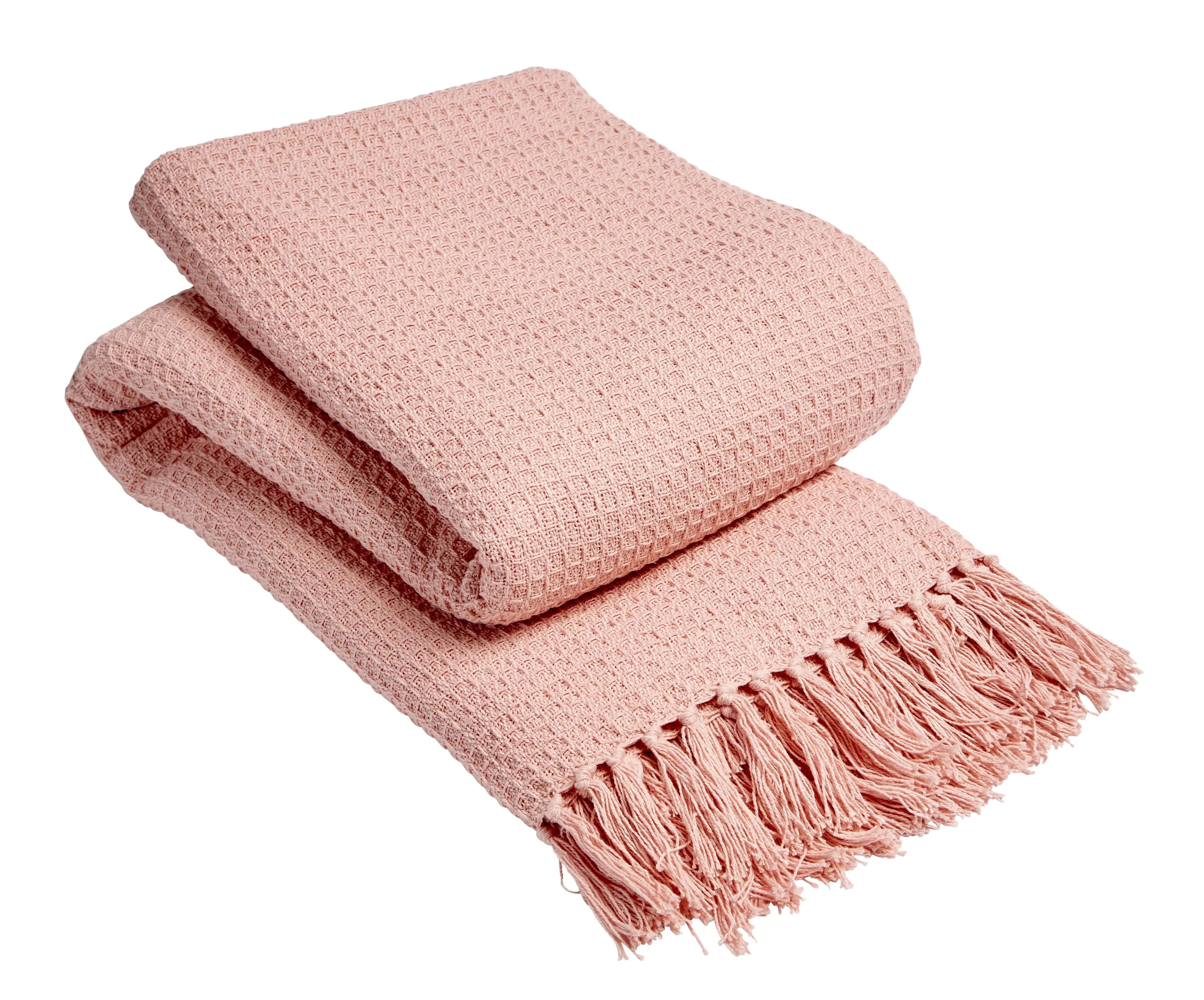 OLIVIA ROCCO Pure Indian Cotton Handwoven Throw Honeycomb Blanket 10 Colours Throw emmy-jane-boutique.myshopify.com