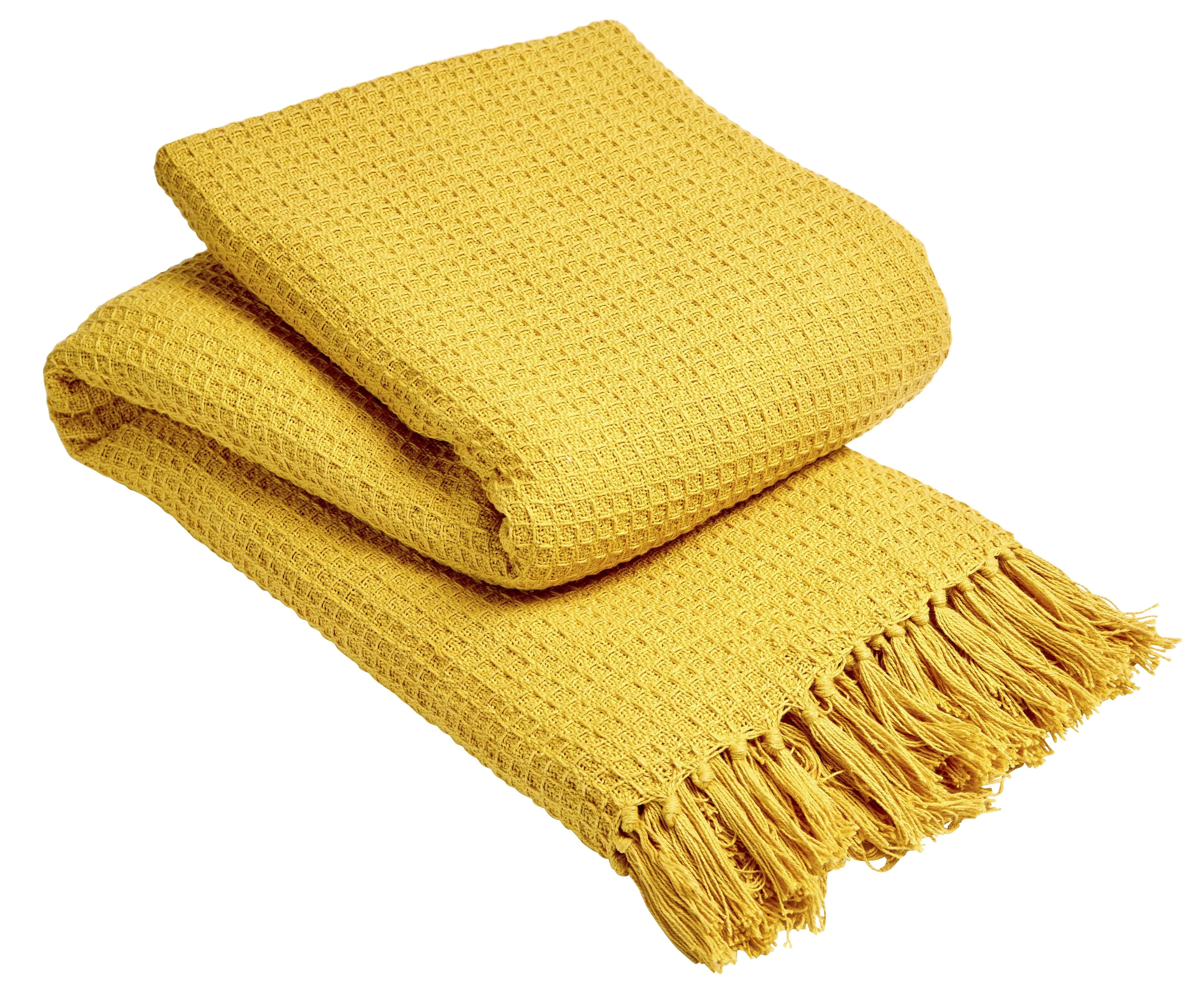 OLIVIA ROCCO Pure Indian Cotton Handwoven Throw Honeycomb Blanket 10 Colours Throw emmy-jane-boutique.myshopify.com