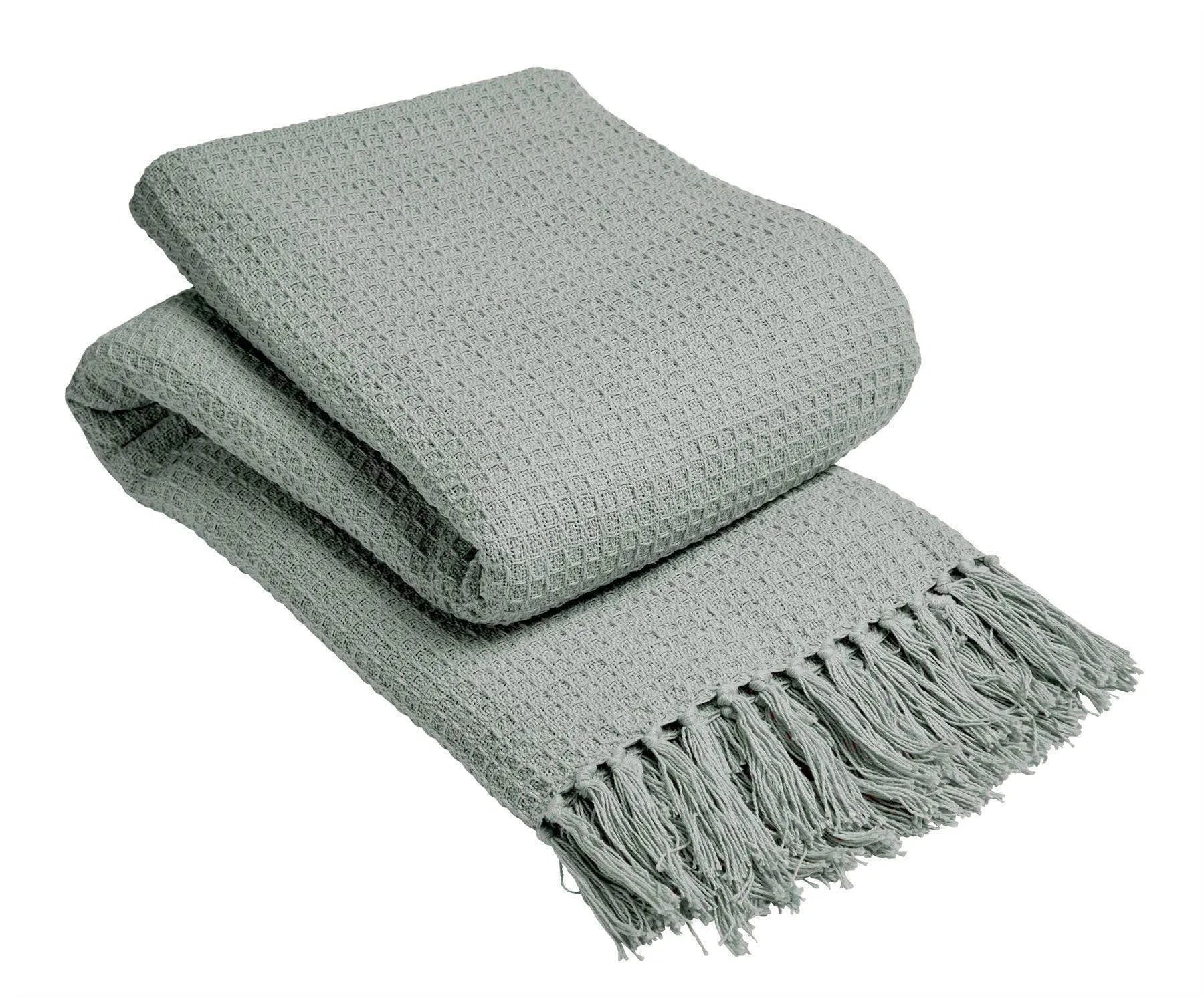 OLIVIA ROCCO Pure Indian Cotton Handwoven Throw Honeycomb Blanket 10 Colours Throw emmy-jane-boutique.myshopify.com