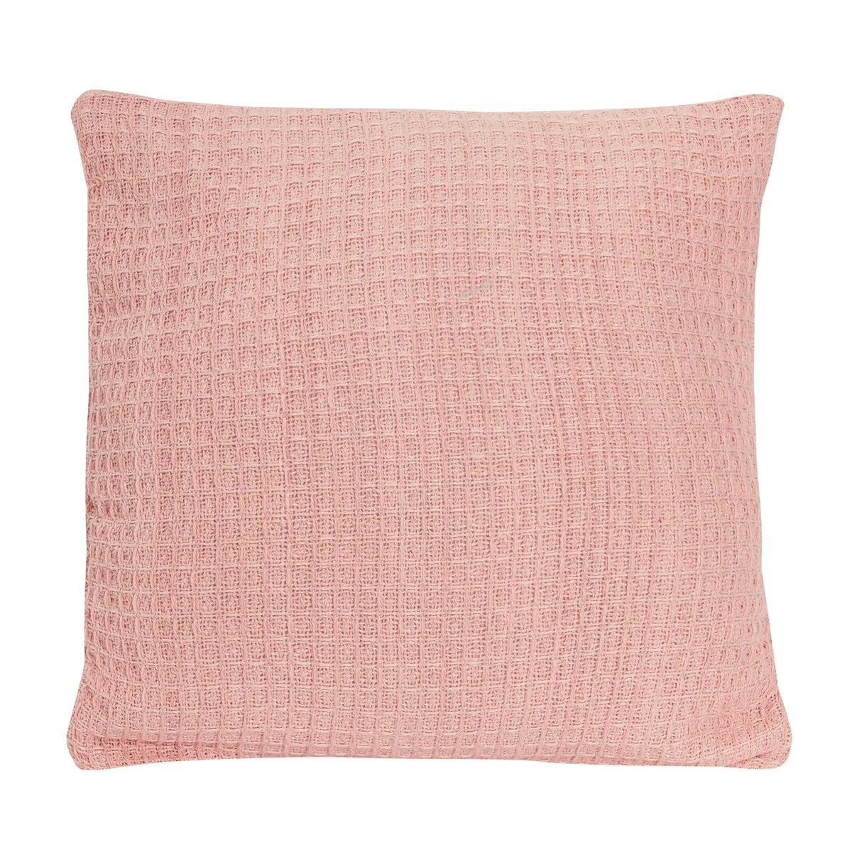 Pink textured pillow on a white background