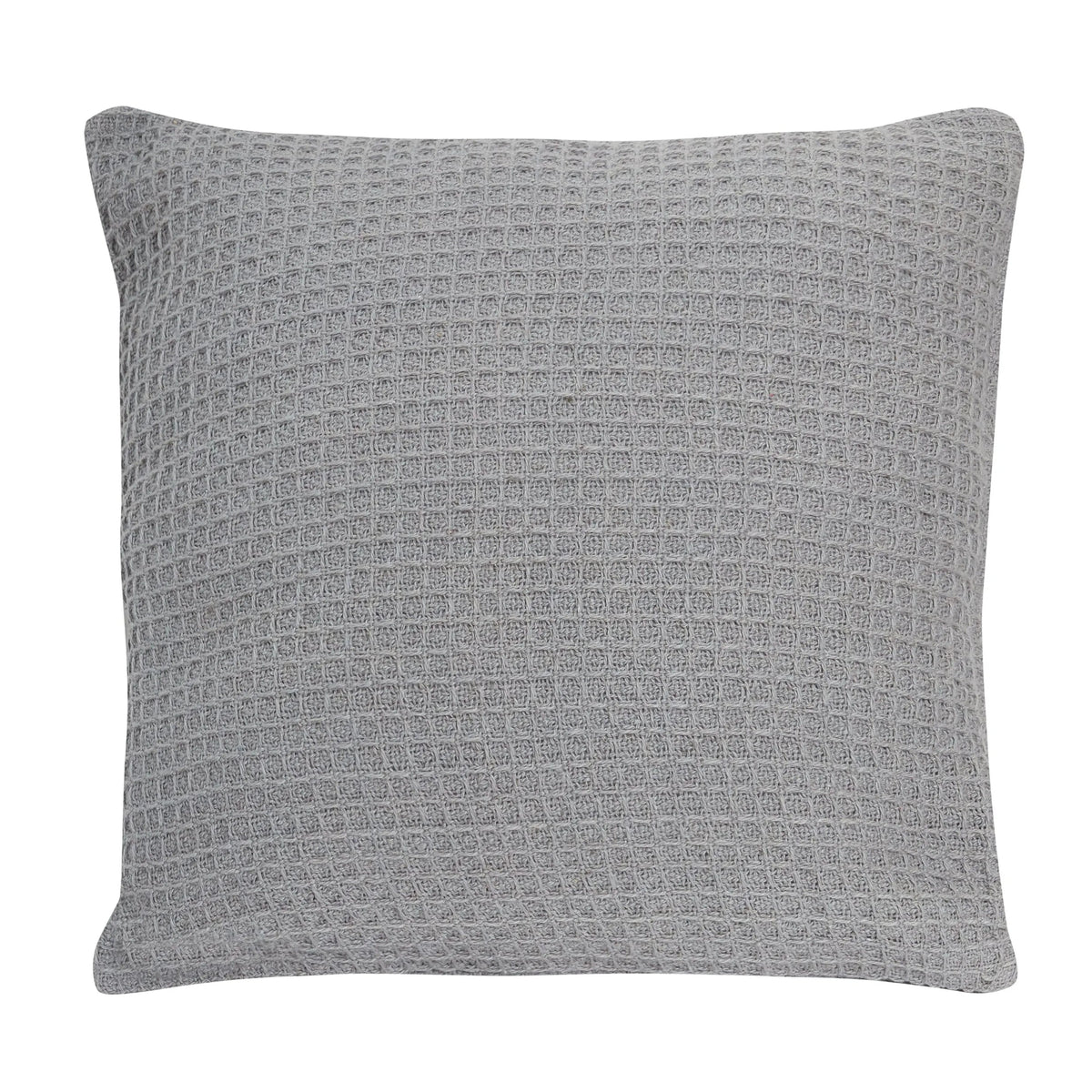 Gray textured pillow on a white background