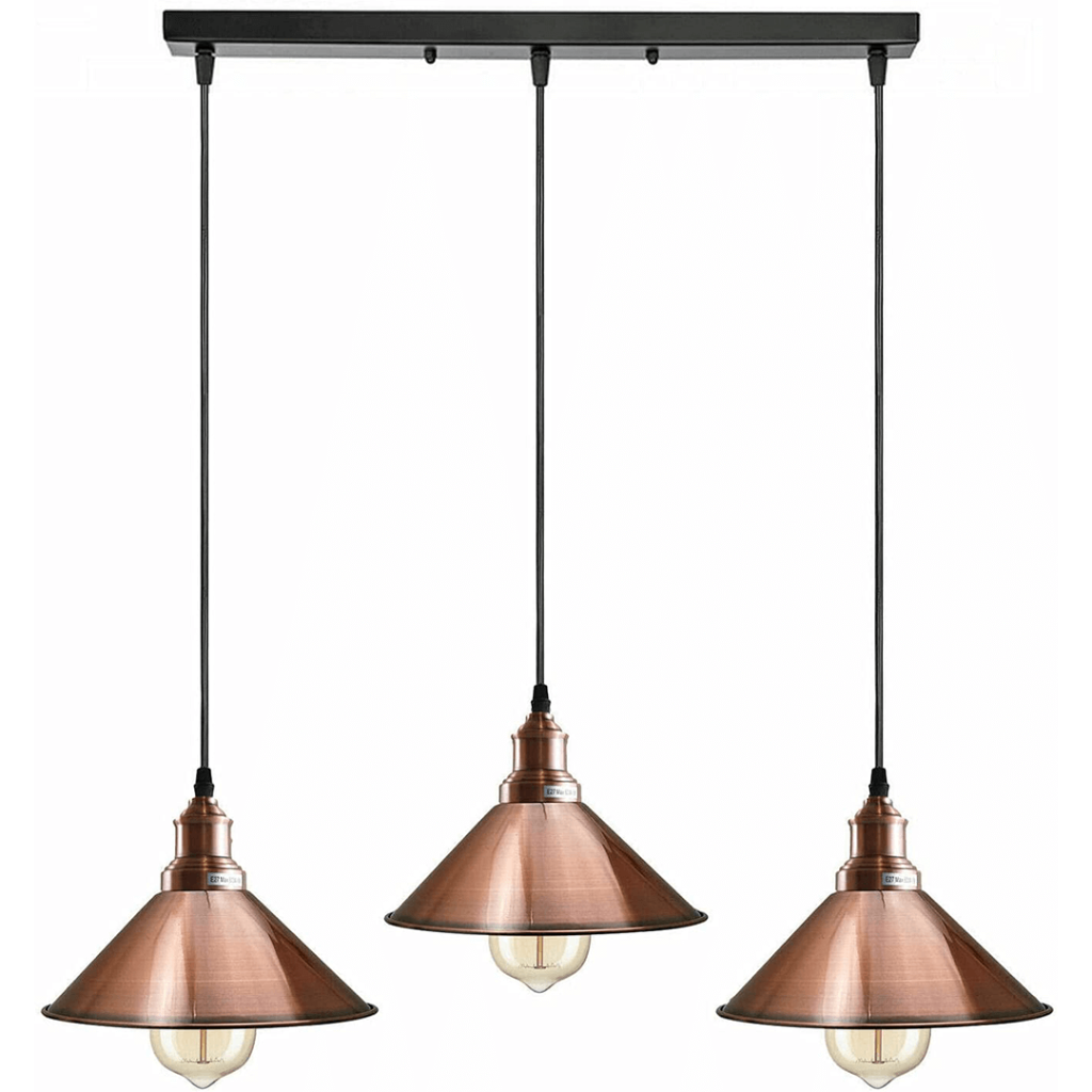 Industrial Pendant Light with 3 Heads Cone Style Chandelier ~1301-40