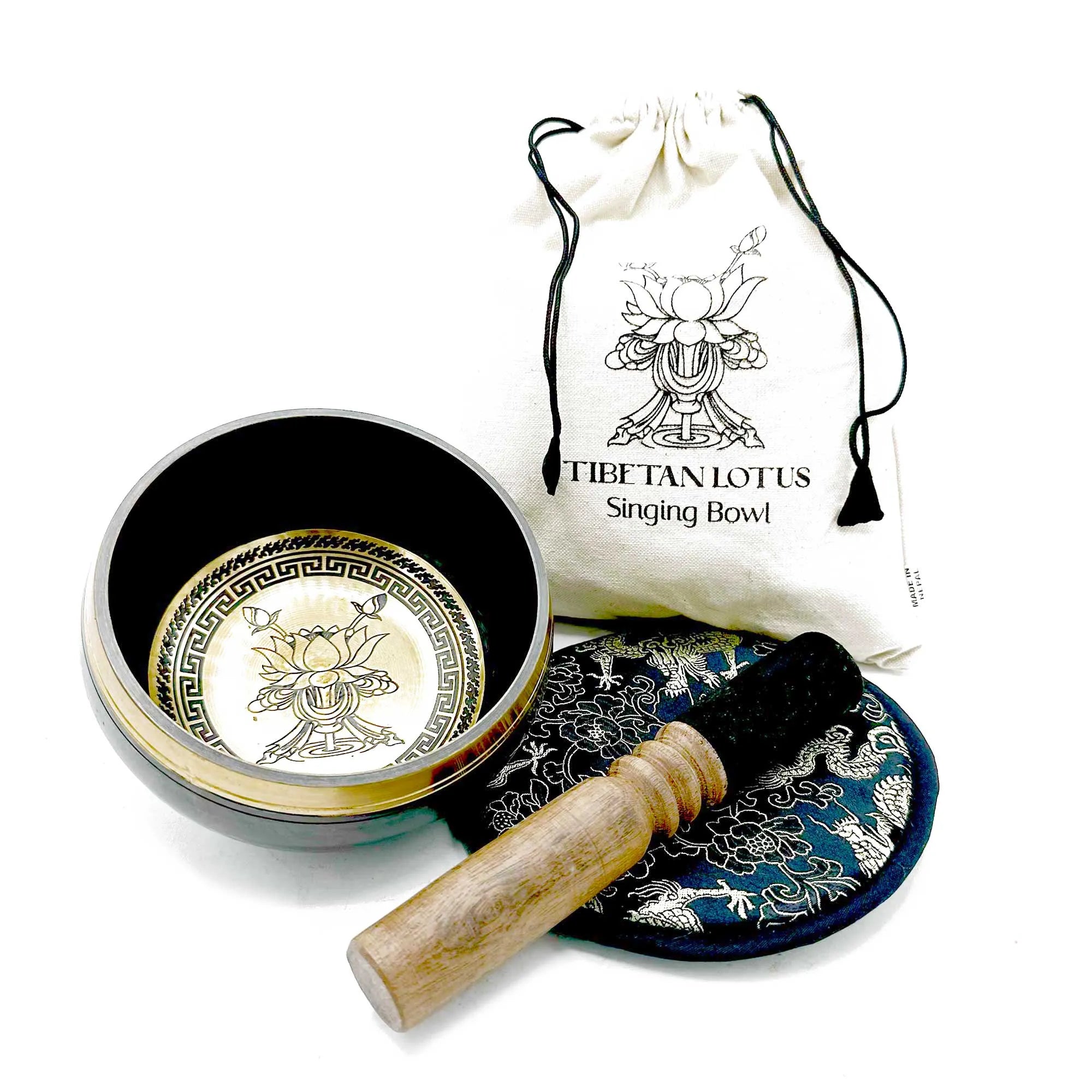 Ancient Wisdom Singing Bowl Sets - Singing Bowl Cushion And Wooden Stick. Arts & Entertainment > Hobbies & Creative Arts > Musical Instruments > Percussion > Singing Bowl Sets > Singing Bowl Cushion And Wooden Stick Sets emmy-jane-boutique.myshopify.com