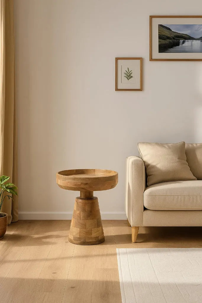 Verty Furniture Wooden Accent Table - Merlin Mango Wood Bedside / End Table Furniture > Tables > Accent Tables > Wooden Display Tables > Small Wooden Table > Merlin Mango Wood Bedside / End Table emmy-jane-boutique.myshopify.com