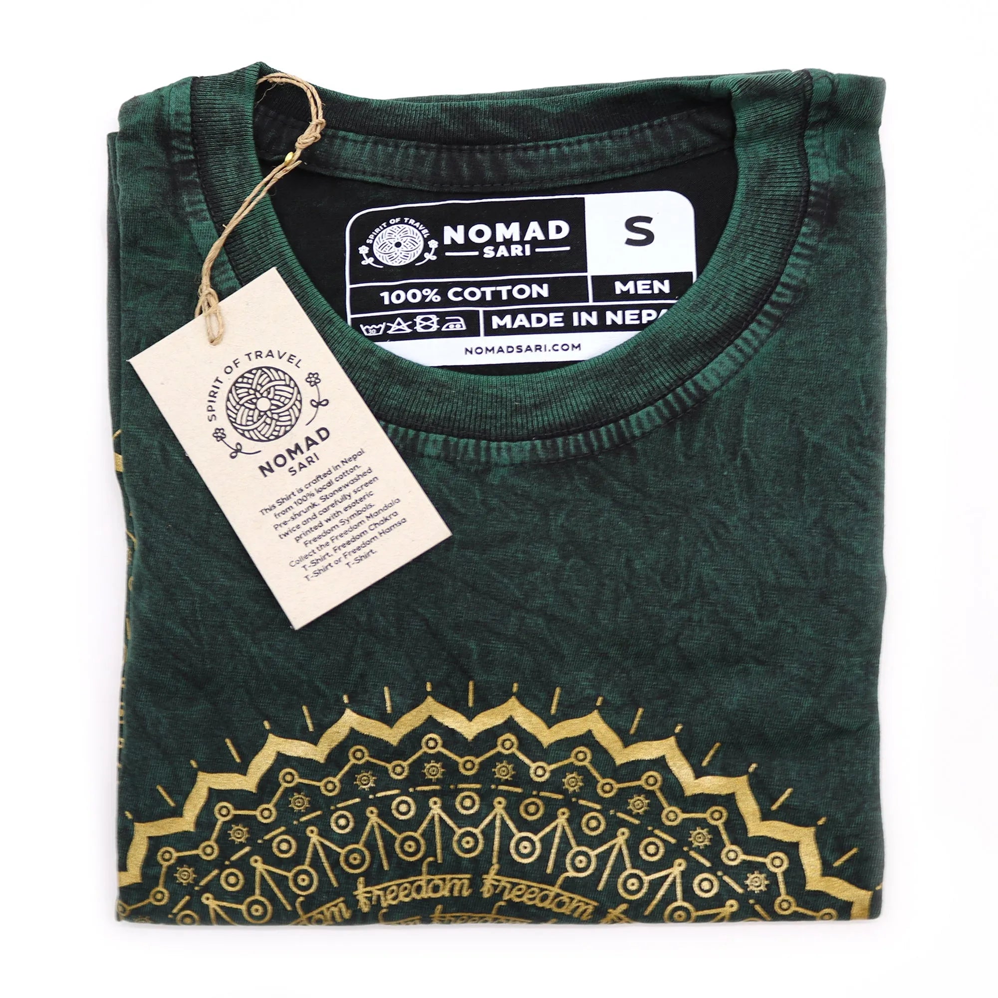 Nomad Sari Stonewashed Handmade Nomad Sari Tees Cotton T-Shirts Clothing & Accessories > Clothing > Shirts & Tops > Unisex Cotton T-Shirts > Stonewashed Cotton T-Shirts > Unisex T Shirts > Handmade T-Shirts > Nomad Sari Tees emmy-jane-boutique.myshopify.com