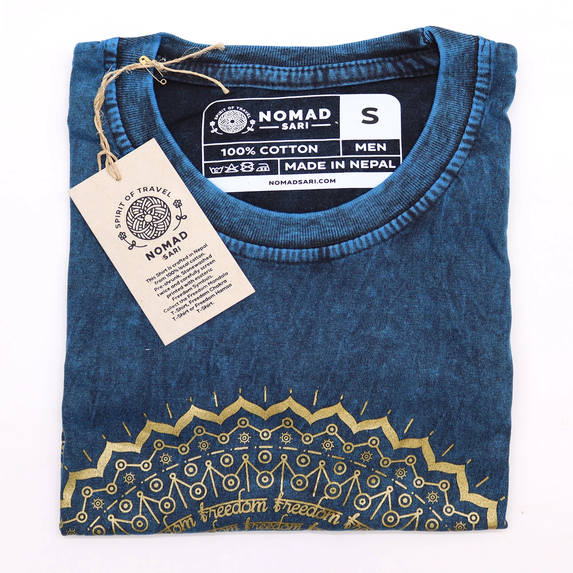 Nomad Sari Stonewashed Handmade Nomad Sari Tees Cotton T-Shirts Clothing & Accessories > Clothing > Shirts & Tops > Unisex Cotton T-Shirts > Stonewashed Cotton T-Shirts > Unisex T Shirts > Handmade T-Shirts > Nomad Sari Tees emmy-jane-boutique.myshopify.com