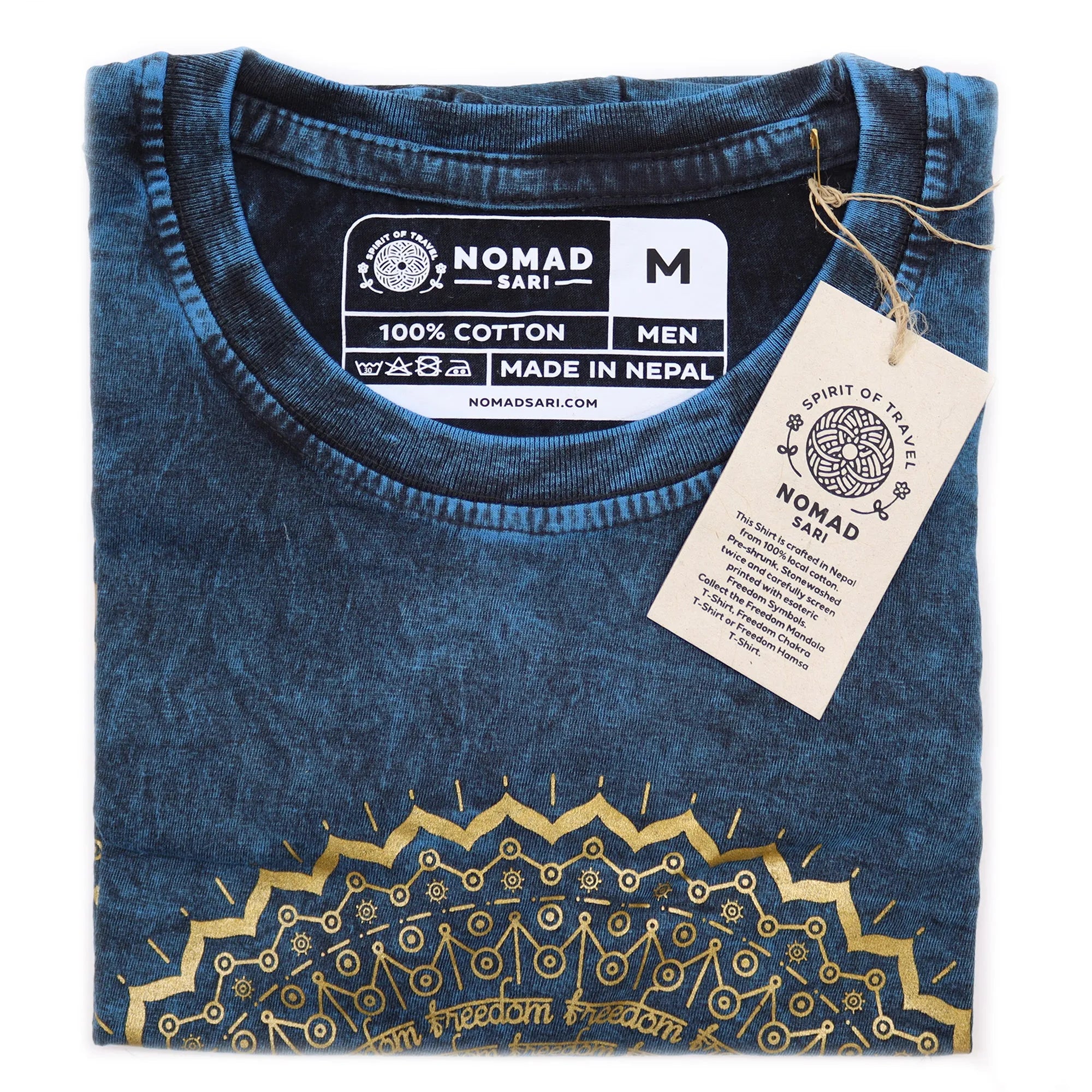 Nomad Sari Stonewashed Handmade Nomad Sari Tees Cotton T-Shirts Clothing & Accessories > Clothing > Shirts & Tops > Unisex Cotton T-Shirts > Stonewashed Cotton T-Shirts > Unisex T Shirts > Handmade T-Shirts > Nomad Sari Tees emmy-jane-boutique.myshopify.com
