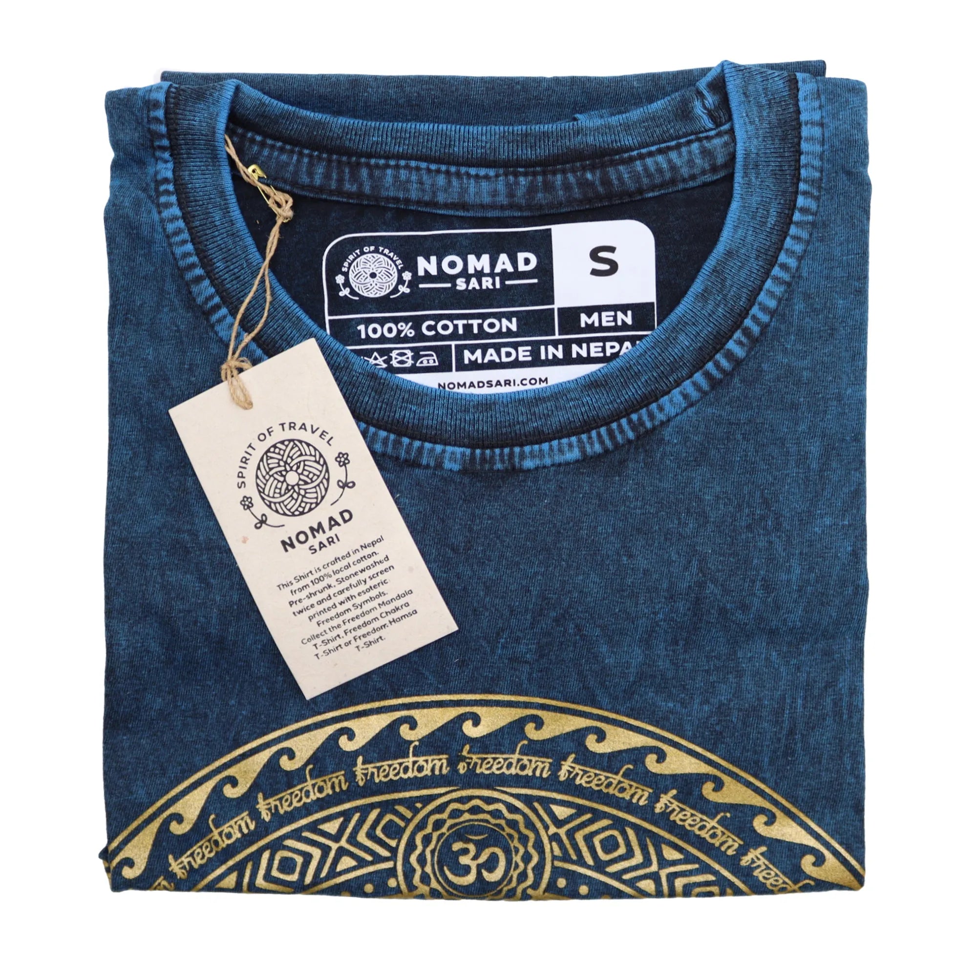 Nomad Sari Stonewashed Handmade Nomad Sari Tees Cotton T-Shirts Clothing & Accessories > Clothing > Shirts & Tops > Unisex Cotton T-Shirts > Stonewashed Cotton T-Shirts > Unisex T Shirts > Handmade T-Shirts > Nomad Sari Tees emmy-jane-boutique.myshopify.com