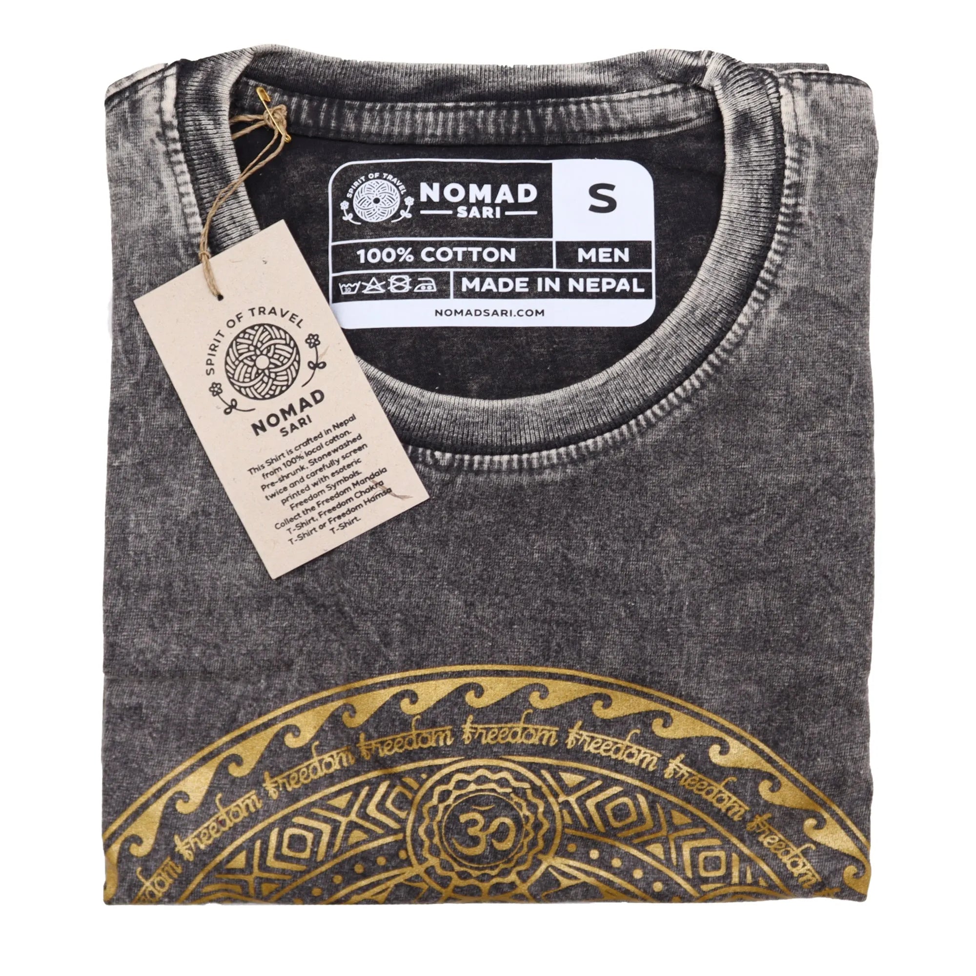 Nomad Sari Stonewashed Handmade Nomad Sari Tees Cotton T-Shirts Clothing & Accessories > Clothing > Shirts & Tops > Unisex Cotton T-Shirts > Stonewashed Cotton T-Shirts > Unisex T Shirts > Handmade T-Shirts > Nomad Sari Tees emmy-jane-boutique.myshopify.com