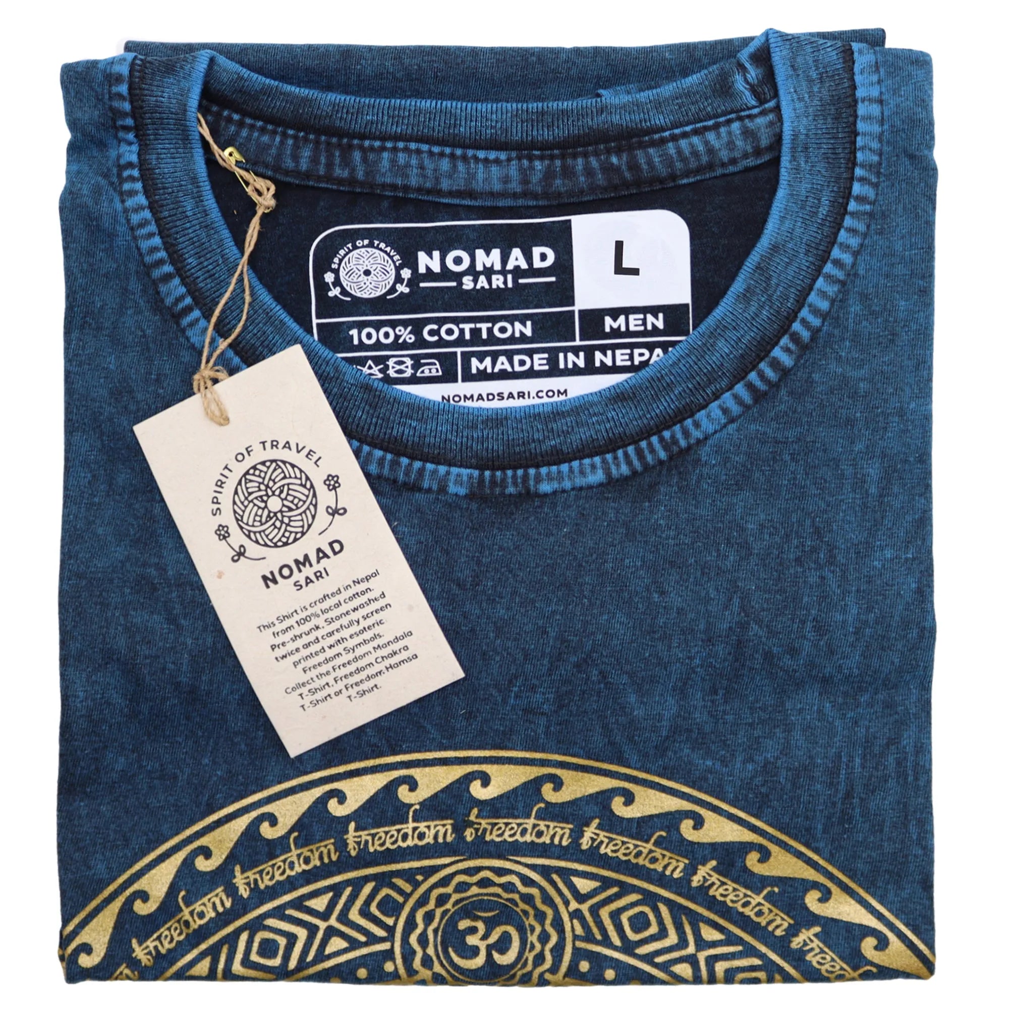 Nomad Sari Stonewashed Handmade Nomad Sari Tees Cotton T-Shirts Clothing & Accessories > Clothing > Shirts & Tops > Unisex Cotton T-Shirts > Stonewashed Cotton T-Shirts > Unisex T Shirts > Handmade T-Shirts > Nomad Sari Tees emmy-jane-boutique.myshopify.com