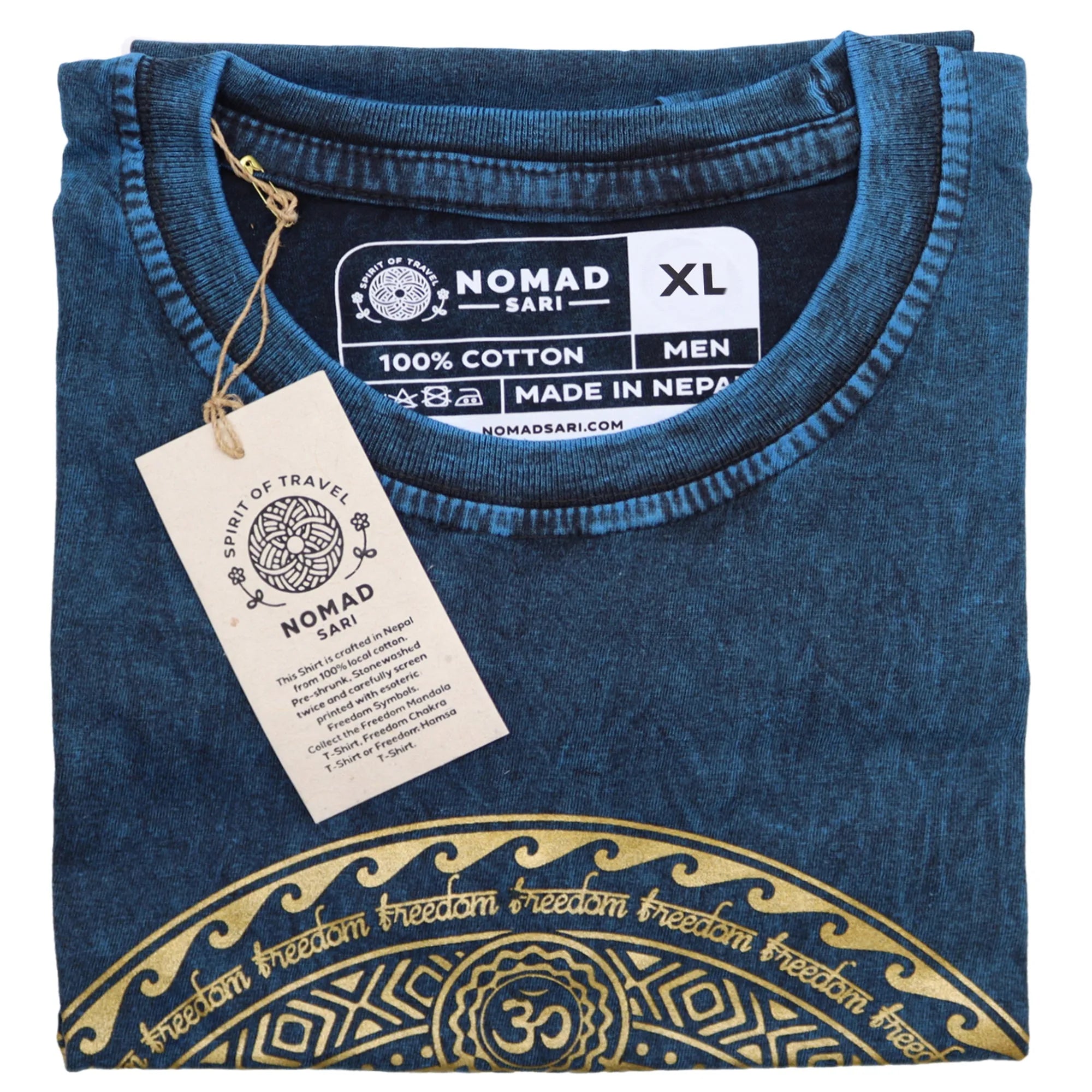 Nomad Sari Stonewashed Handmade Nomad Sari Tees Cotton T-Shirts Clothing & Accessories > Clothing > Shirts & Tops > Unisex Cotton T-Shirts > Stonewashed Cotton T-Shirts > Unisex T Shirts > Handmade T-Shirts > Nomad Sari Tees emmy-jane-boutique.myshopify.com