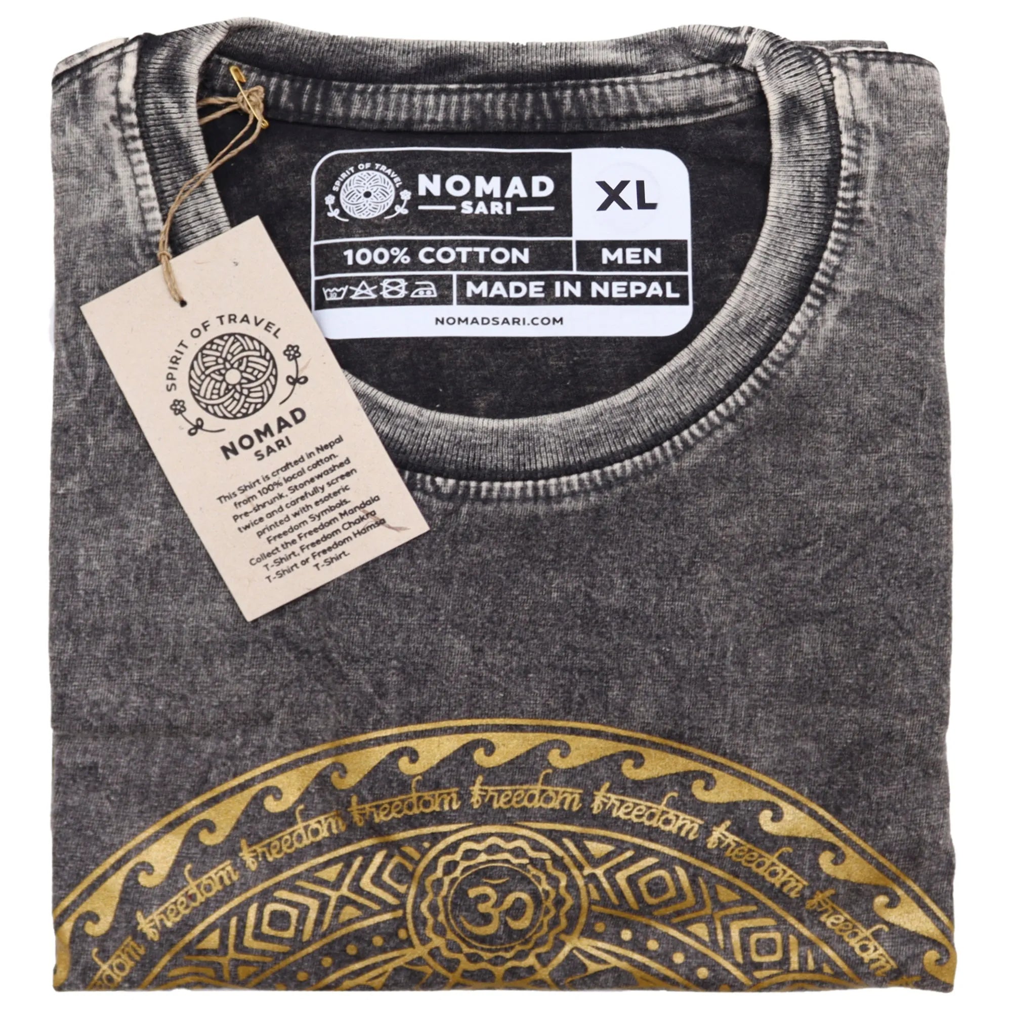 Nomad Sari Stonewashed Handmade Nomad Sari Tees Cotton T-Shirts Clothing & Accessories > Clothing > Shirts & Tops > Unisex Cotton T-Shirts > Stonewashed Cotton T-Shirts > Unisex T Shirts > Handmade T-Shirts > Nomad Sari Tees emmy-jane-boutique.myshopify.com