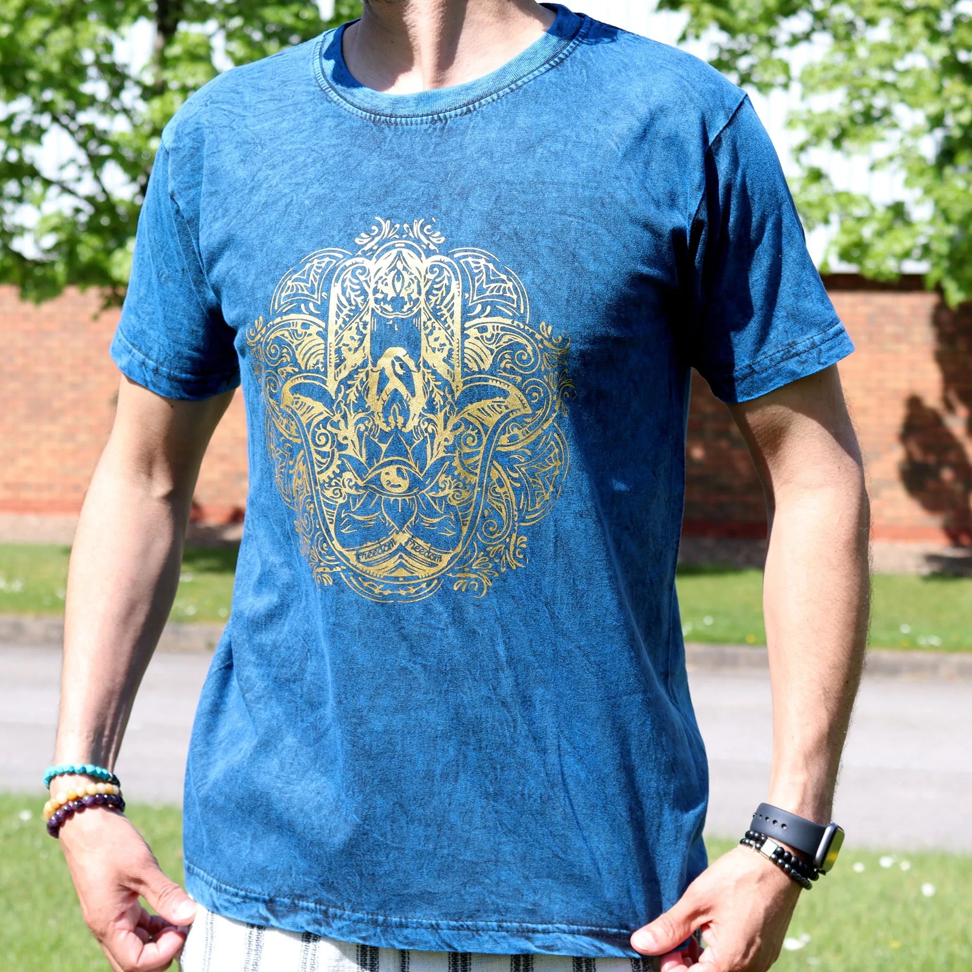 Nomad Sari Stonewashed Handmade Nomad Sari Tees Cotton T-Shirts Clothing & Accessories > Clothing > Shirts & Tops > Unisex Cotton T-Shirts > Stonewashed Cotton T-Shirts > Unisex T Shirts > Handmade T-Shirts > Nomad Sari Tees emmy-jane-boutique.myshopify.com