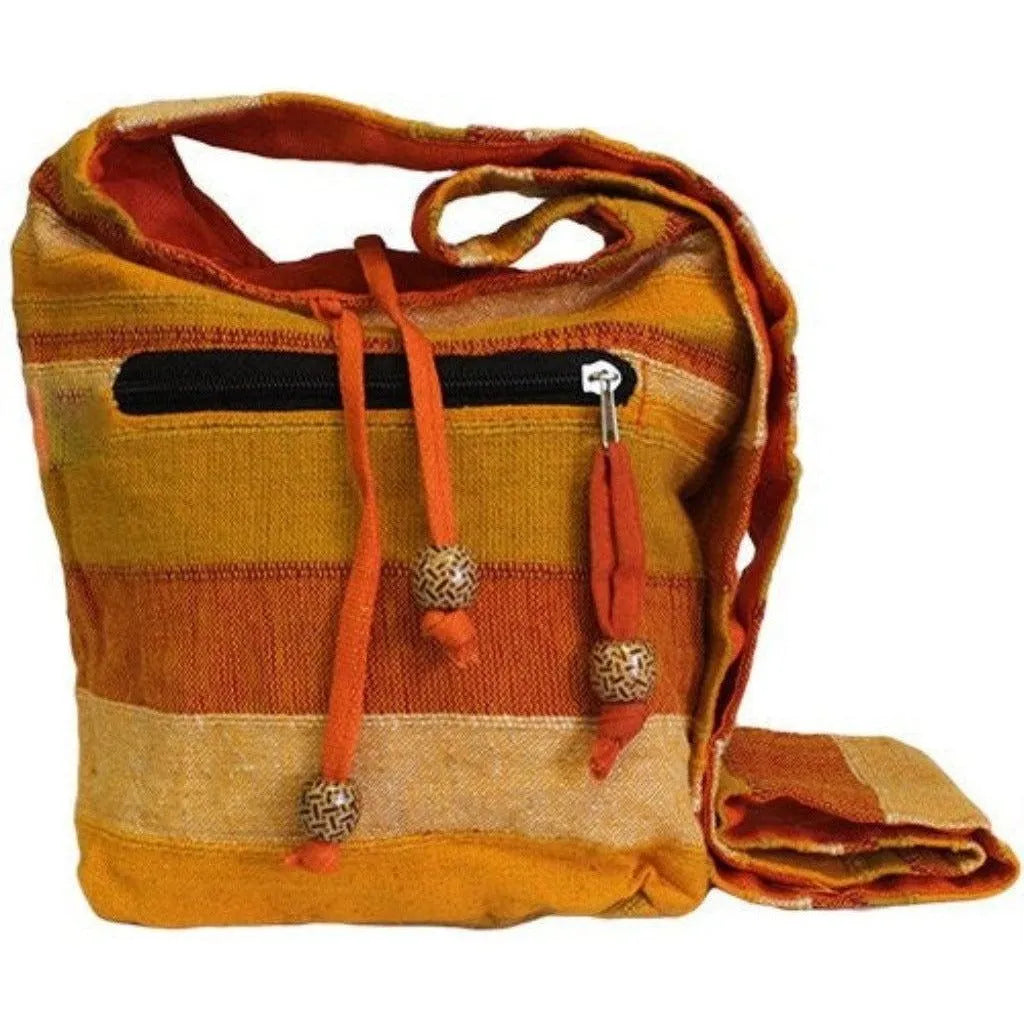 Ancient Wisdom Sling Bag - Indian Cotton Nepal  Stripe - 6 Colours - Fairly Traded Clothing & Accessories > Handbags, Wallets & Cases > Handbags > Indian Cotton Sling Bag emmy-jane-boutique.myshopify.com