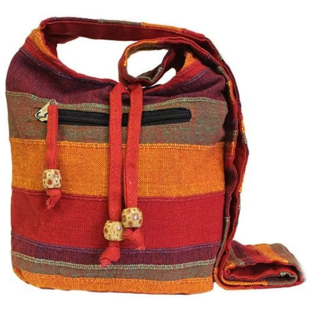 Ancient Wisdom Sling Bag - Indian Cotton Nepal  Stripe - 6 Colours - Fairly Traded Clothing & Accessories > Handbags, Wallets & Cases > Handbags > Indian Cotton Sling Bag emmy-jane-boutique.myshopify.com