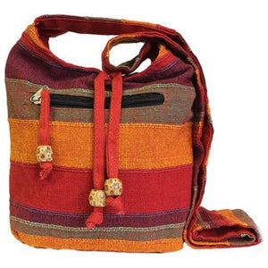 Emmy Jane Boutique Indian Cotton Sling Bag - Nepal Stripe - 6 Colours - Fairly Traded