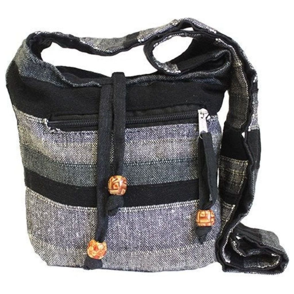 Indian Cotton Sling Bag - Nepal  Stripe - 6 Colours - Fairly Traded