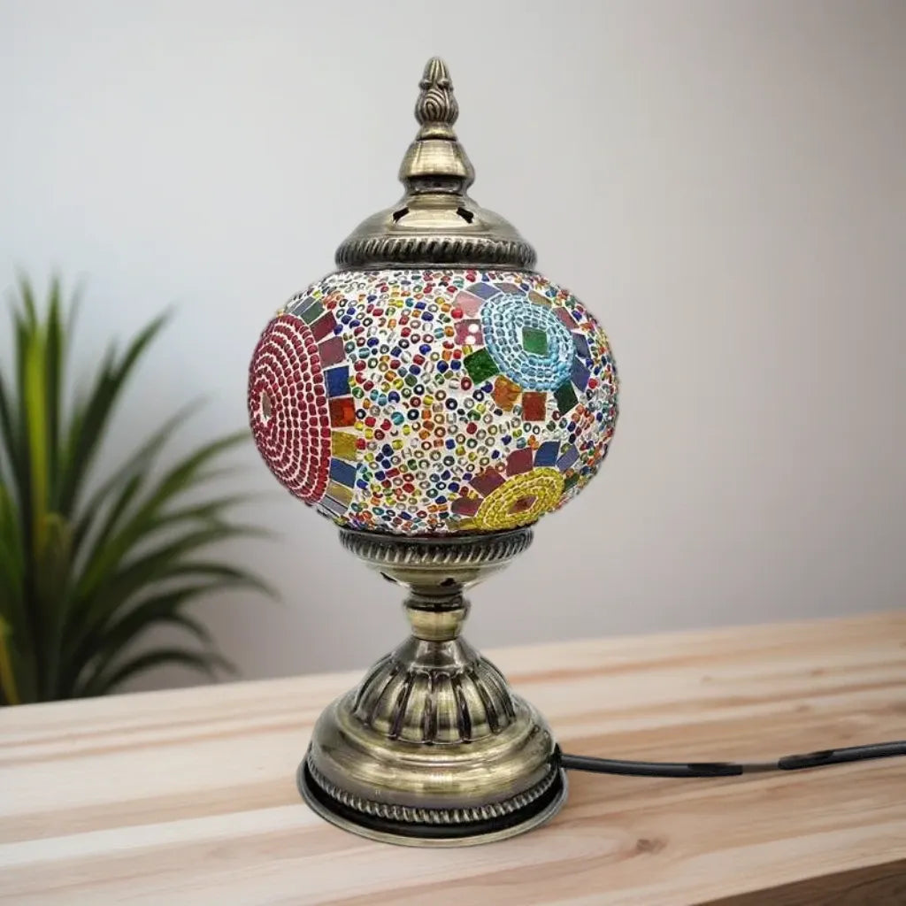 Turkish Moroccan Style Table Lamp Mosaic Glass Bedside Desk Table Lamp~4968-3