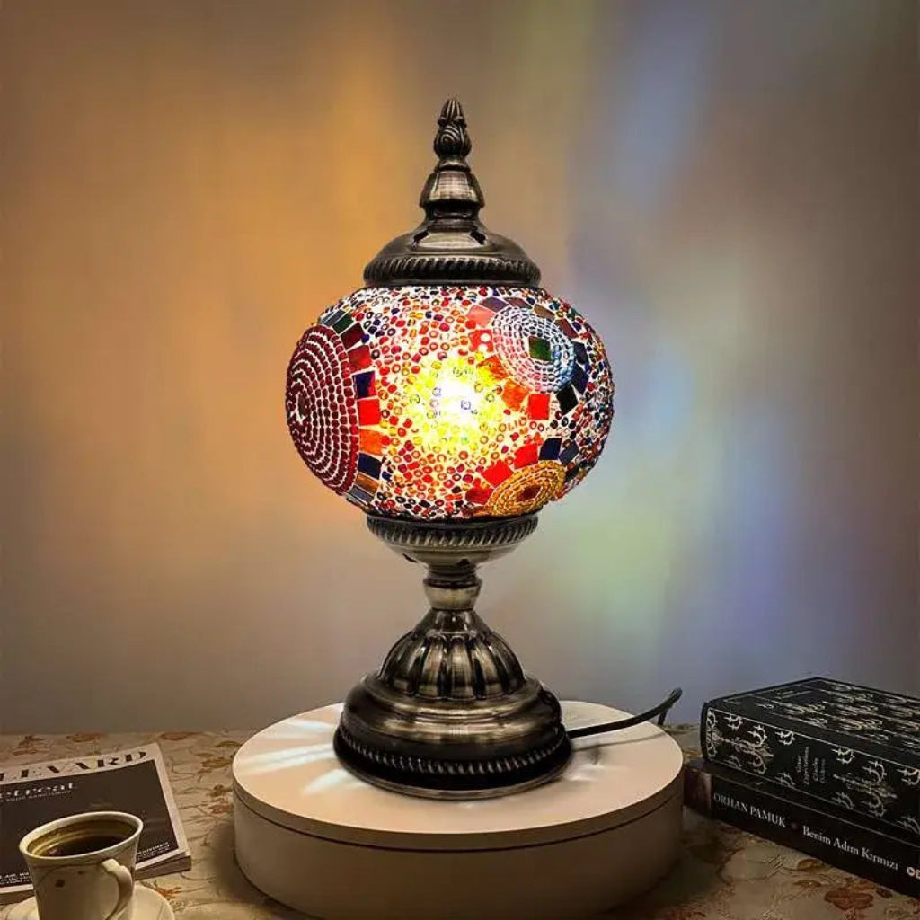 Turkish Moroccan Style Table Lamp Mosaic Glass Bedside Desk Table Lamp~4968-0