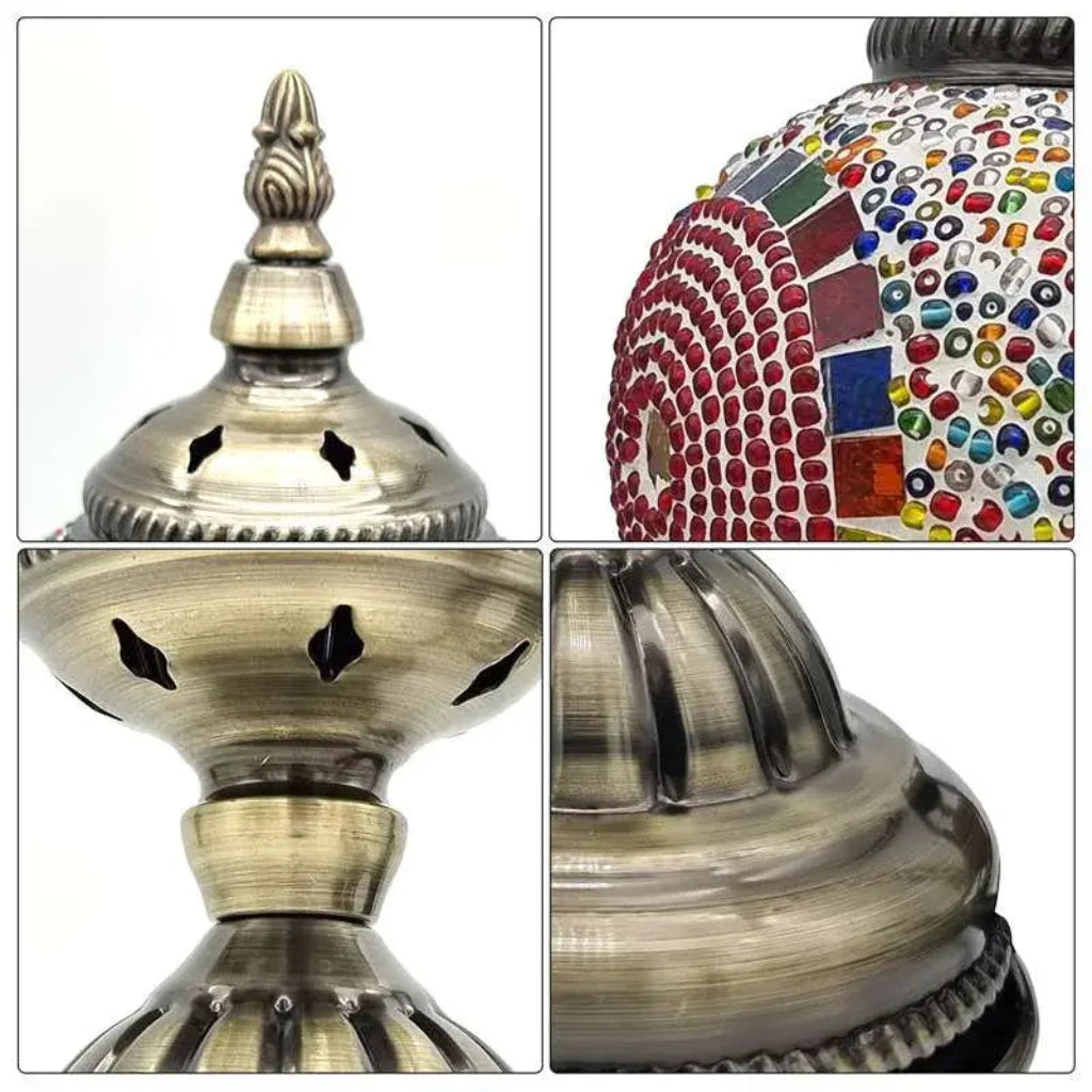 Turkish Moroccan Style Table Lamp Mosaic Glass Bedside Desk Table Lamp~4968-6