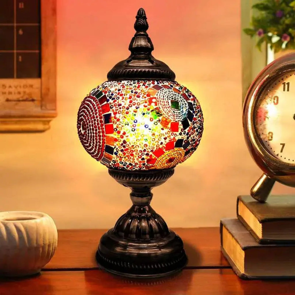 Turkish Moroccan Style Table Lamp Mosaic Glass Bedside Desk Table Lamp~4968-8