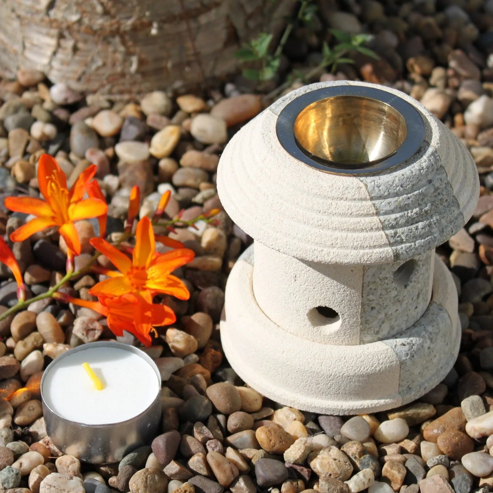 Ancient Wisdom Sandstone Wax Melt & Oil Burner - Hand Carved in Indonesia Home & Garden > Decor > Home Fragrance Accessories > Candle & Oil Warmers > Sandstone Wax Melt & Oil Burners > Hand Carved Oil Burners > indonesian oil burners emmy-jane-boutique.myshopify.com