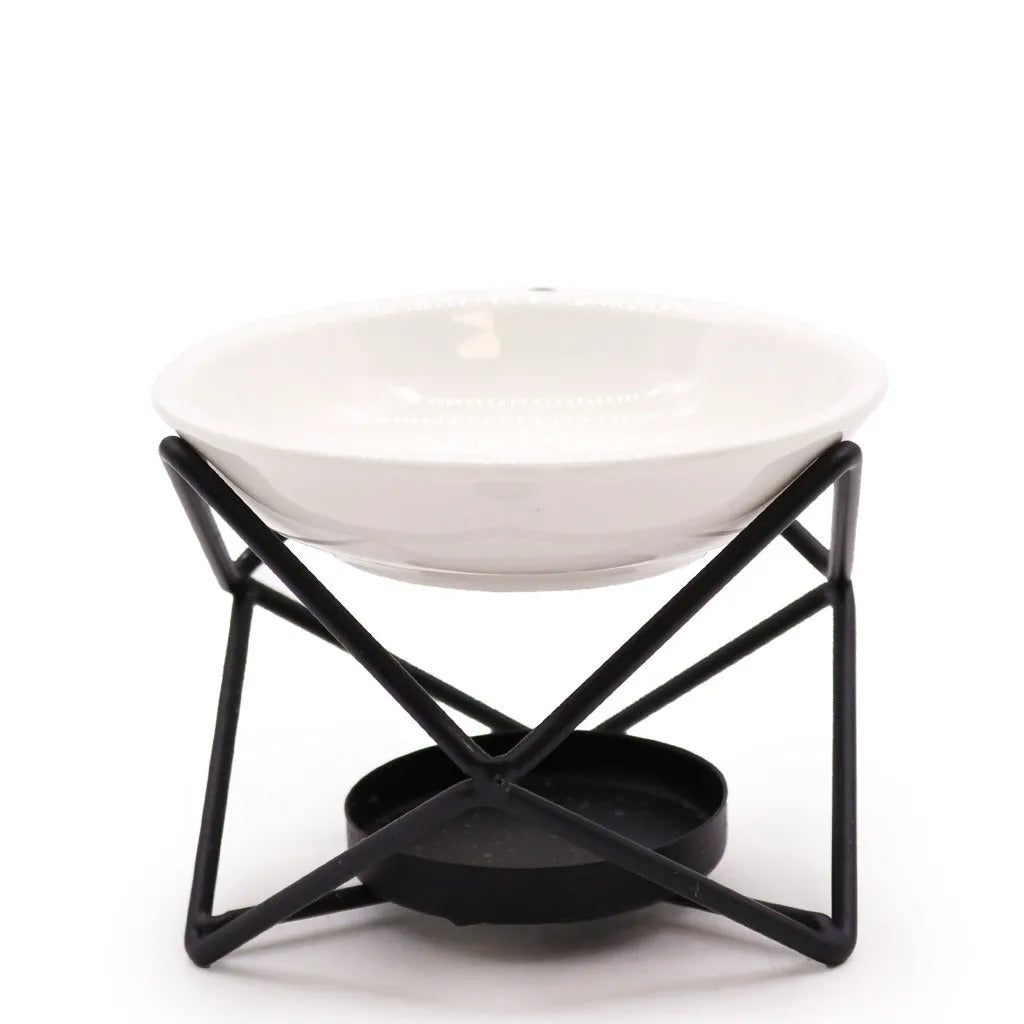 AW Home Wax Melt Burner - Ceramic & Metal  Oil Burner - Black & White - 4 Designs Home & Garden > Decor > Home Fragrance Accessories > Aroma Diffusers > Ceramic Oil Burners > Metal Oil Burners > Ceramic Wax Melt Burners > Black and White Oil Burners emmy-jane-boutique.myshopify.com