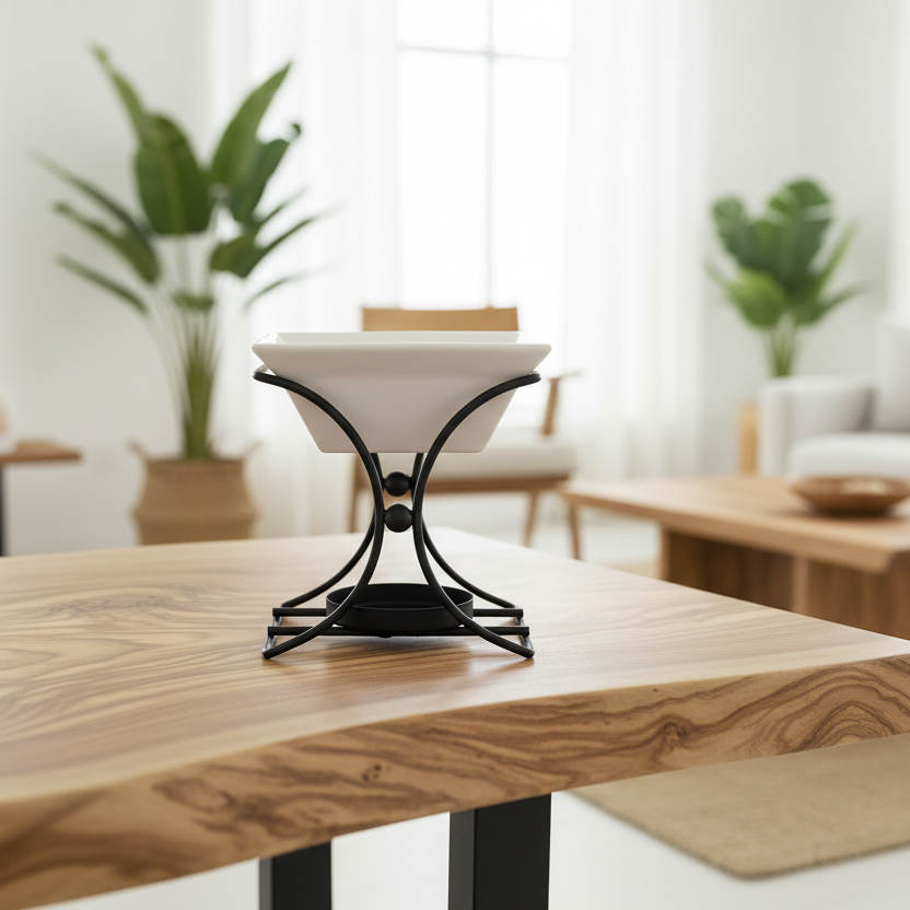 Wax Melt Burner - Ceramic & Metal  Oil Burner - Black & White - 4 Designs