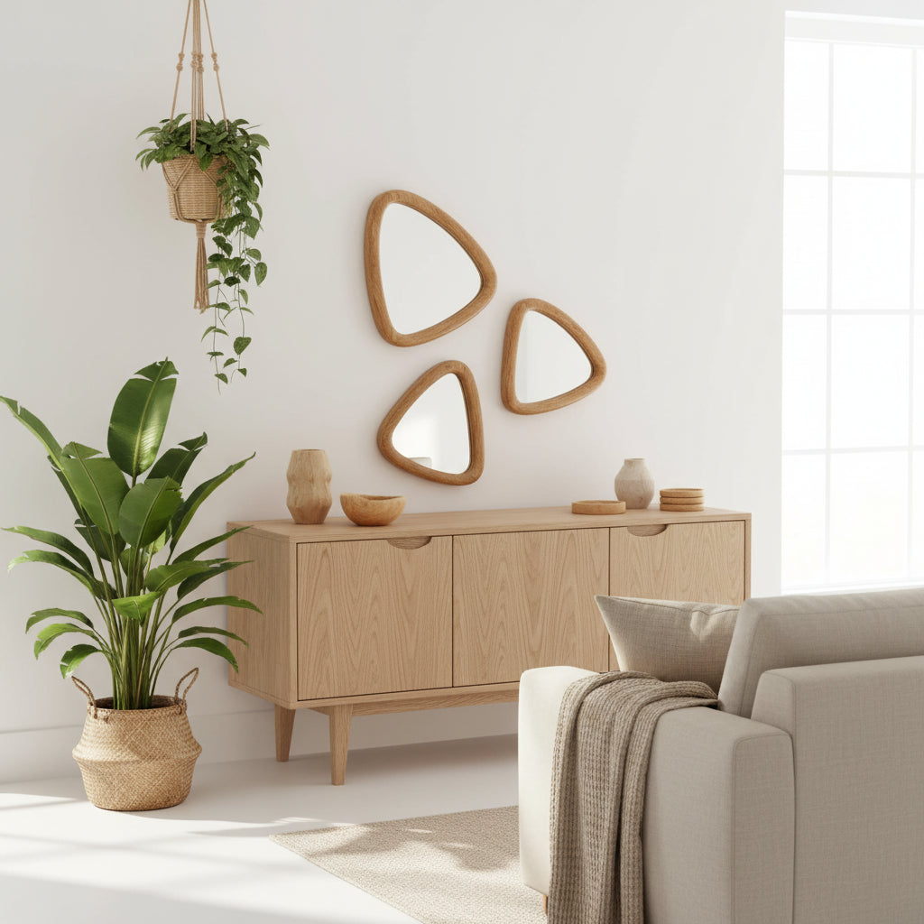 Ancient Wisdom Wooden Mirror Set of 3 - Natural Handmade Wood Mirror Home & Garden > Decor > Mirrors > Wooden Mirror Sets > Natural Mirrors > Handmade Mirrors > Wood Mirrors emmy-jane-boutique.myshopify.com