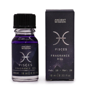 Emmy Jane - Ancient Wisdom - Zodiac Fragrance Oils with Bio Glitter and Gemstones Made in the UK. The Essence of The Stars. Welcome to a celestial journey where fragrance meets the cosmos. We are proud to present our exclusive collection of Zodiac Fragrance Oils, designed to connect your inner being with the celestial energy of your star sign. Each bottle is a crafted representation of the night sky, with dark hues and bio glitter mimicking the twinkling stars that guide our fate.