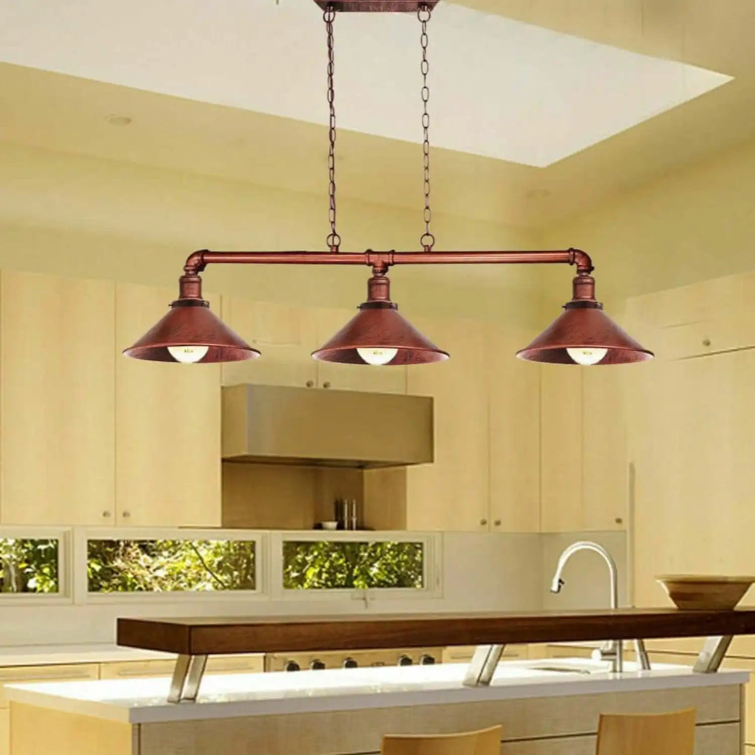 LEDSone Pipe Ceiling Lighting Steampunk Lamp Shades 3 Way Vintage Lighting Fixture Home & Garden > Lighting > Lighting Fixtures > Ceiling Light Fixtures > Ceiling Lights > Metal Ceiling Lights > Pendant Lights emmy-jane-boutique.myshopify.com