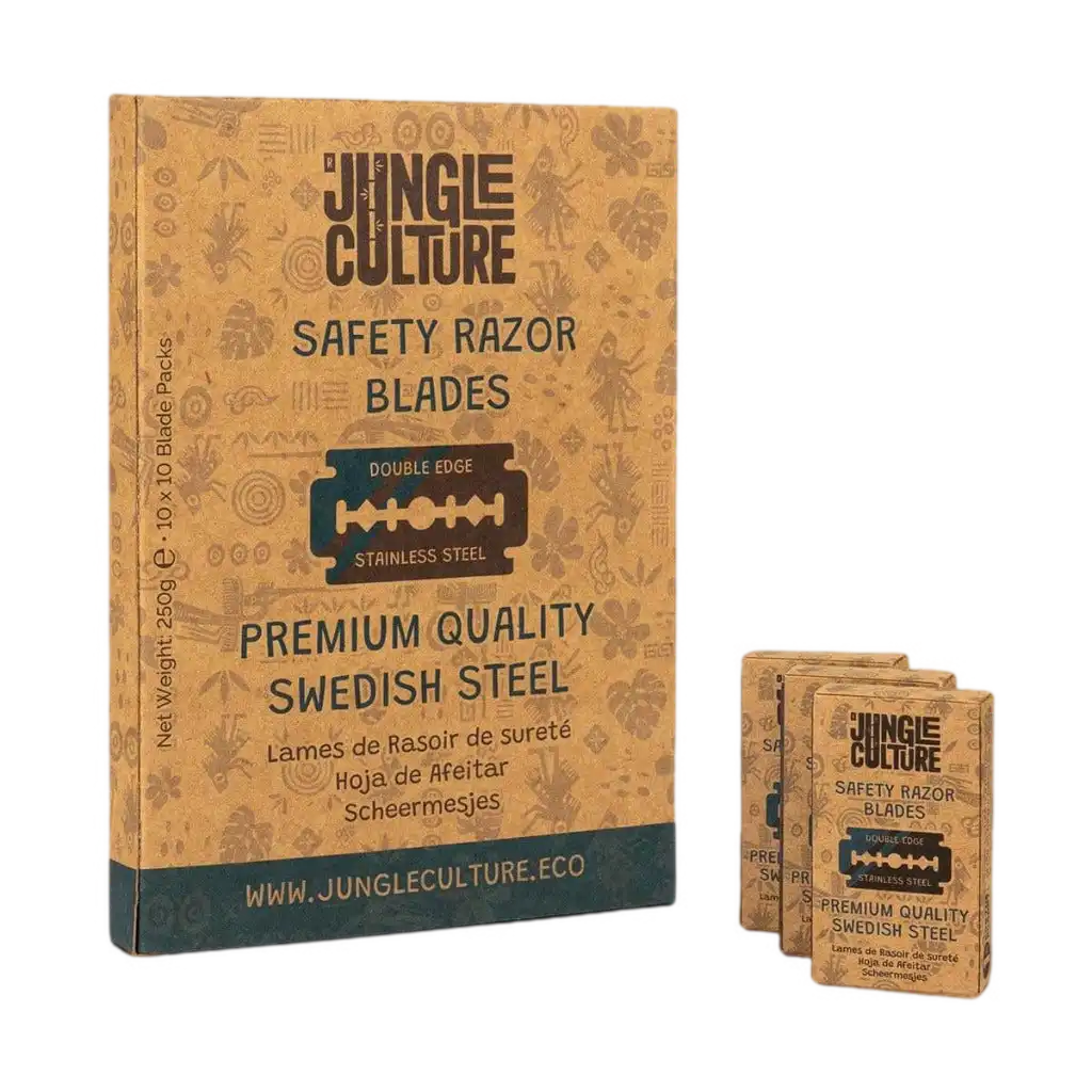 Jungle Culture Plastic-Free Razor Blades - Double Edge Safety Blades - Jungle Culture Health & Beauty > Personal Care > Shaving & Grooming > Razors & Razor Blades > Eco-Friendly Razor blades > Zero Waste Razor blades emmy-jane-boutique.myshopify.com
