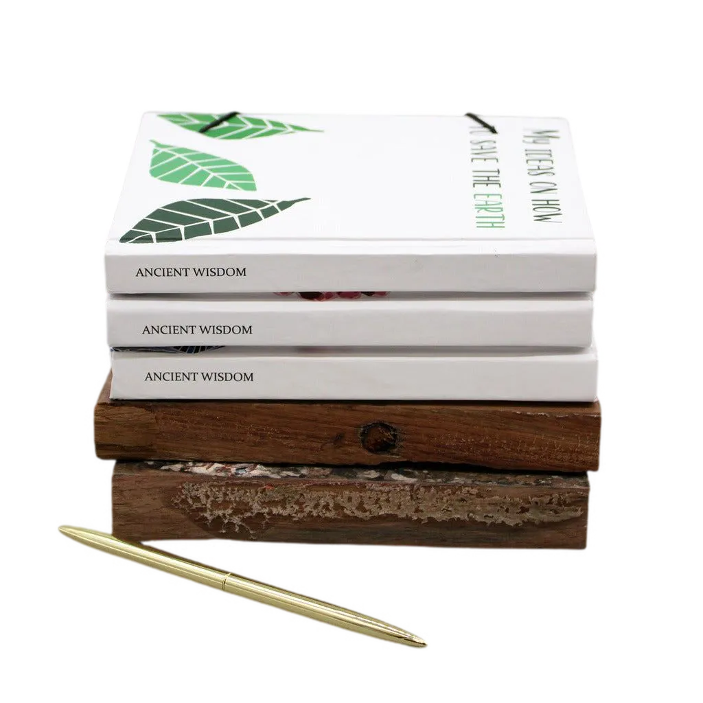 Ancient Wisdom Handmade Antique Recycled Plain Paper Notebook with Strap & Coconut Button Office Supplies > General Office Supplies > Paper Products > Notebooks & Notepads > Handmade Notebooks > Antique Recycled Plain Paper Notebook emmy-jane-boutique.myshopify.com