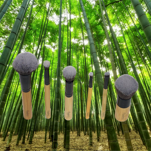 Emmy Jane Boutique Sustainable Bamboo Vegan Make up Brush Set with Cotton Storage Bag