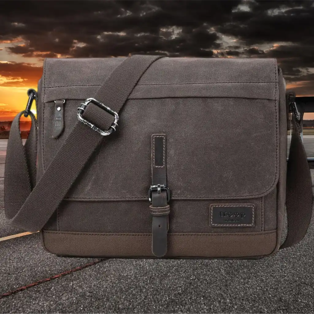 Troop London Canvas Messenger Bag - Tablet Friendly Troop London Heritage Bags Luggage & Bags > Messenger Bags > Canvas Crossbody Bags > Across body Bag > Troop London Bags > Troop London Classic Cross Body Bag emmy-jane-boutique.myshopify.com