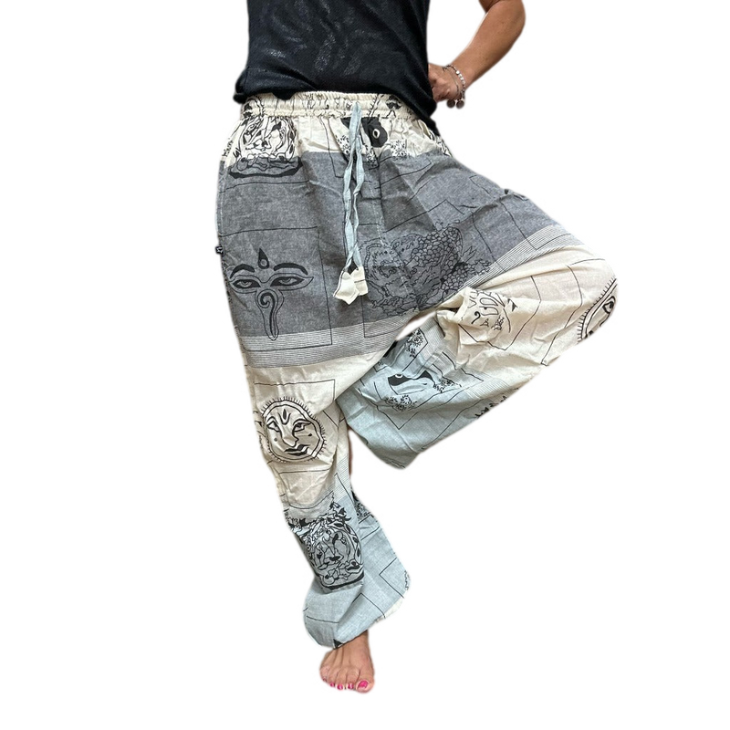 Cotton Yoga Trousers Comfy Festival Pants - 3 Styles - Colourful Prints