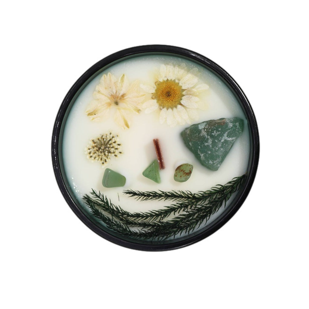 Crystal Magic Flower Candles - Hop Hare Botanical Gemstone Candles. Hop Hare Crystal magic flower candles offer a chance to embrace enchantment. Unveil the enchantment upon opening the box. A hidden tarot card reveals candles adorned with real gemstones and flowers.