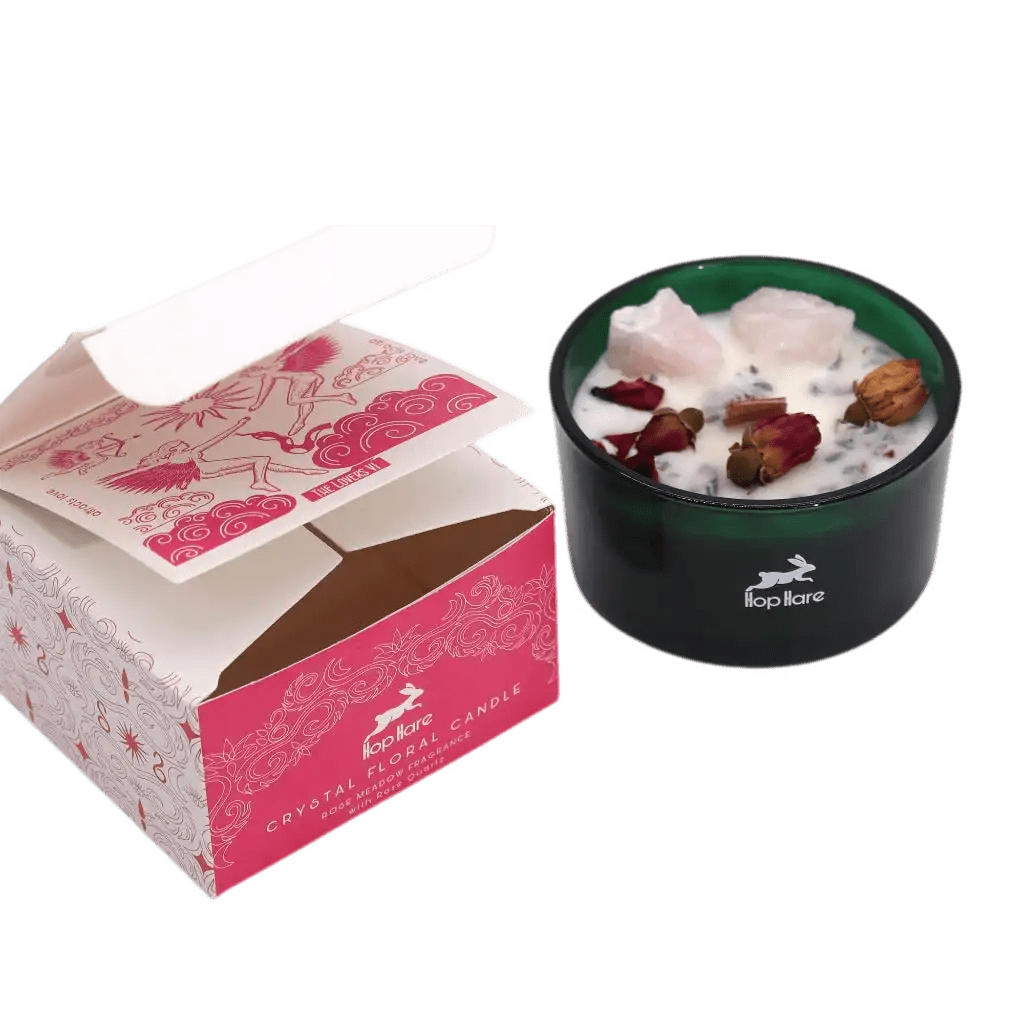 Hop Hare Crystal Magic Flower Candles - Hop Hare Botanical Gemstone Soy Wax Candles Home & Garden > Decor > Home Fragrances > Candles > Gemstone Candles > Crystal Candles > Tarot Candles > Scented Soy Wax Jar Candles Infused With Gemstones and botanicals emmy-jane-boutique.myshopify.com
