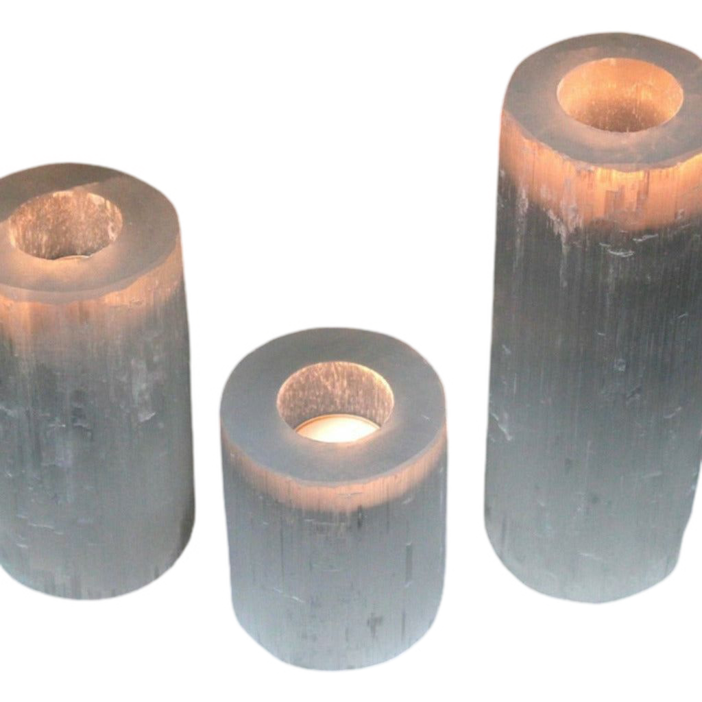 Emmy Jane Boutique Natural Selenite Crystal Candle Tealight Holders - 6 Styles & Sizes