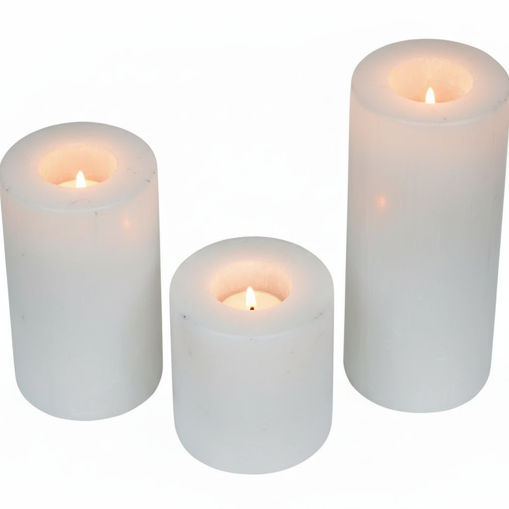 Emmy Jane Natural Selenite Crystal Candle Tealight Holders - 6 Styles & Sizes Home & Garden > Decor > Home Fragrance Accessories > Candle Holders > Tealight Holders > Natural Selenite Crystal Candle Holders emmy-jane-boutique.myshopify.com