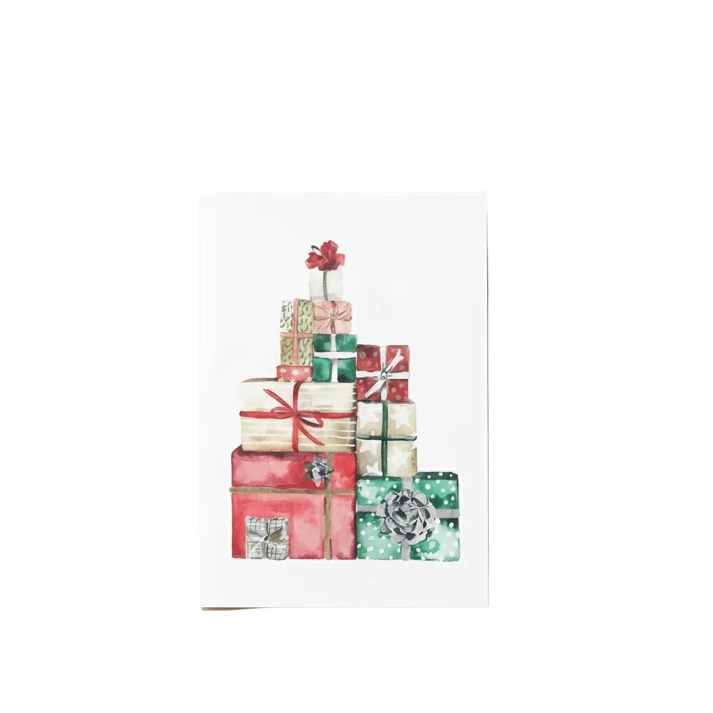 Katie Hipwell Design Handpainted Christmas Card  Wrapped Presents Greeting Card Pack Arts & Entertainment > Party & Celebration > Gift Giving > Greeting & Note Cards >Christmas Cards > Blank Christmas cards > Handpainted Christmas Cards emmy-jane-boutique.myshopify.com