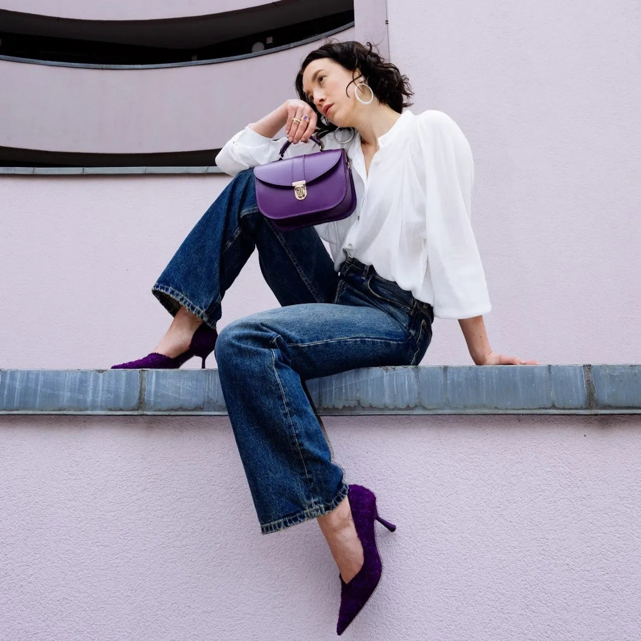 Zatchels Olympia Handmade Leather Bag - Purple Cross Body Bag emmy-jane-boutique.myshopify.com