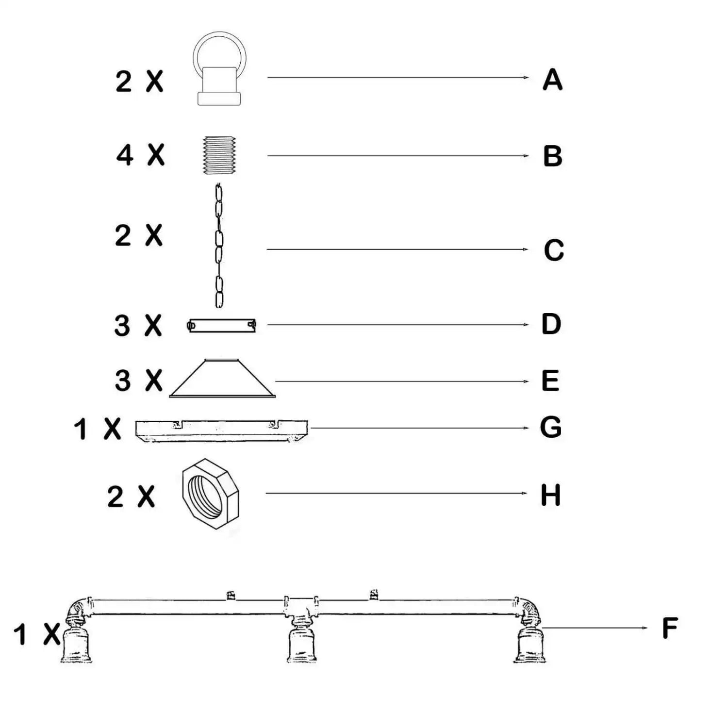 LEDSone Pipe Ceiling Lighting Steampunk Lamp Shades 3 Way Vintage Lighting Fixture Home & Garden > Lighting > Lighting Fixtures > Ceiling Light Fixtures > Ceiling Lights > Metal Ceiling Lights > Pendant Lights emmy-jane-boutique.myshopify.com