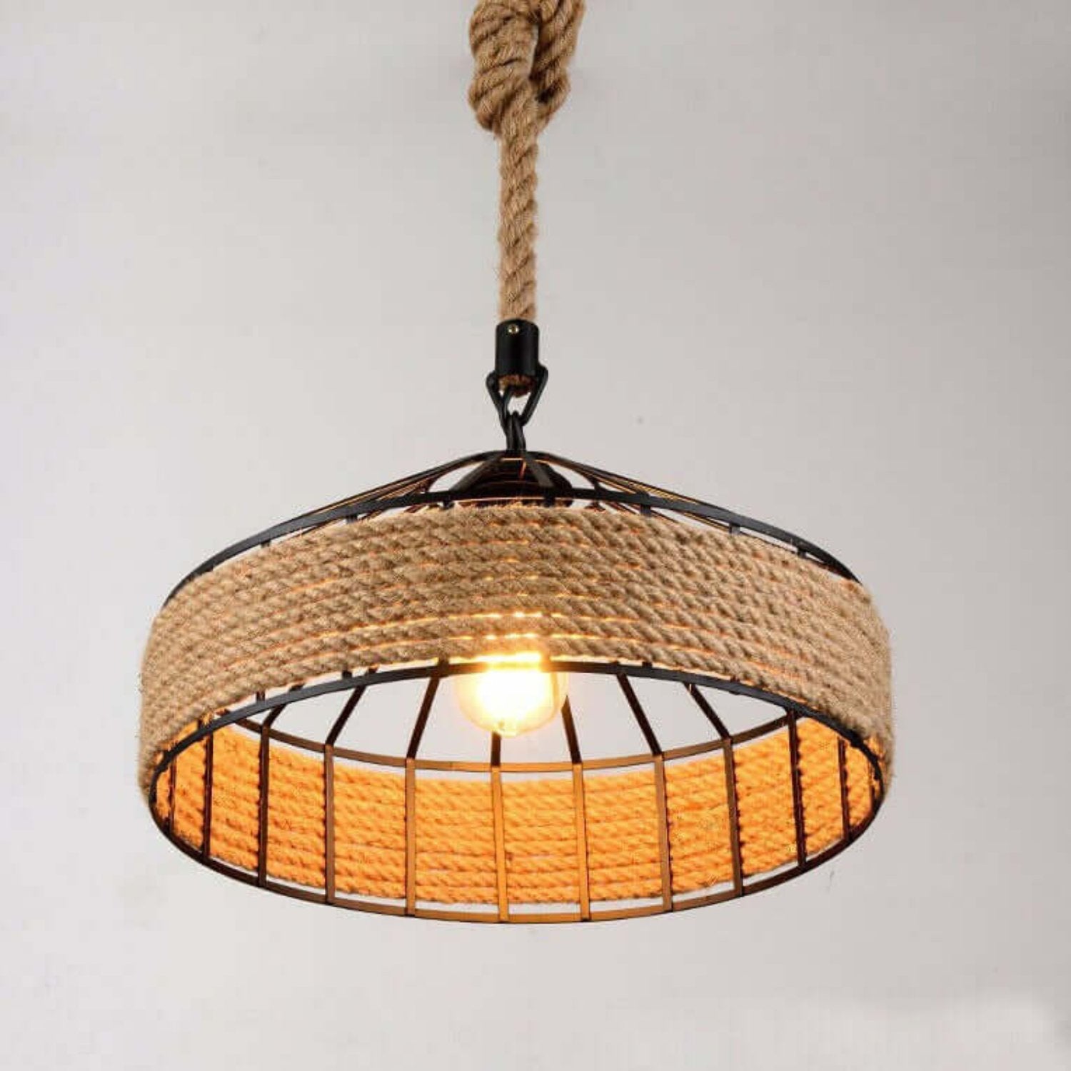 Vintage Retro Industrial Loft Hemp Rope 40cm Iron Pendant Ceiling Light Retro Lamp~2122-1